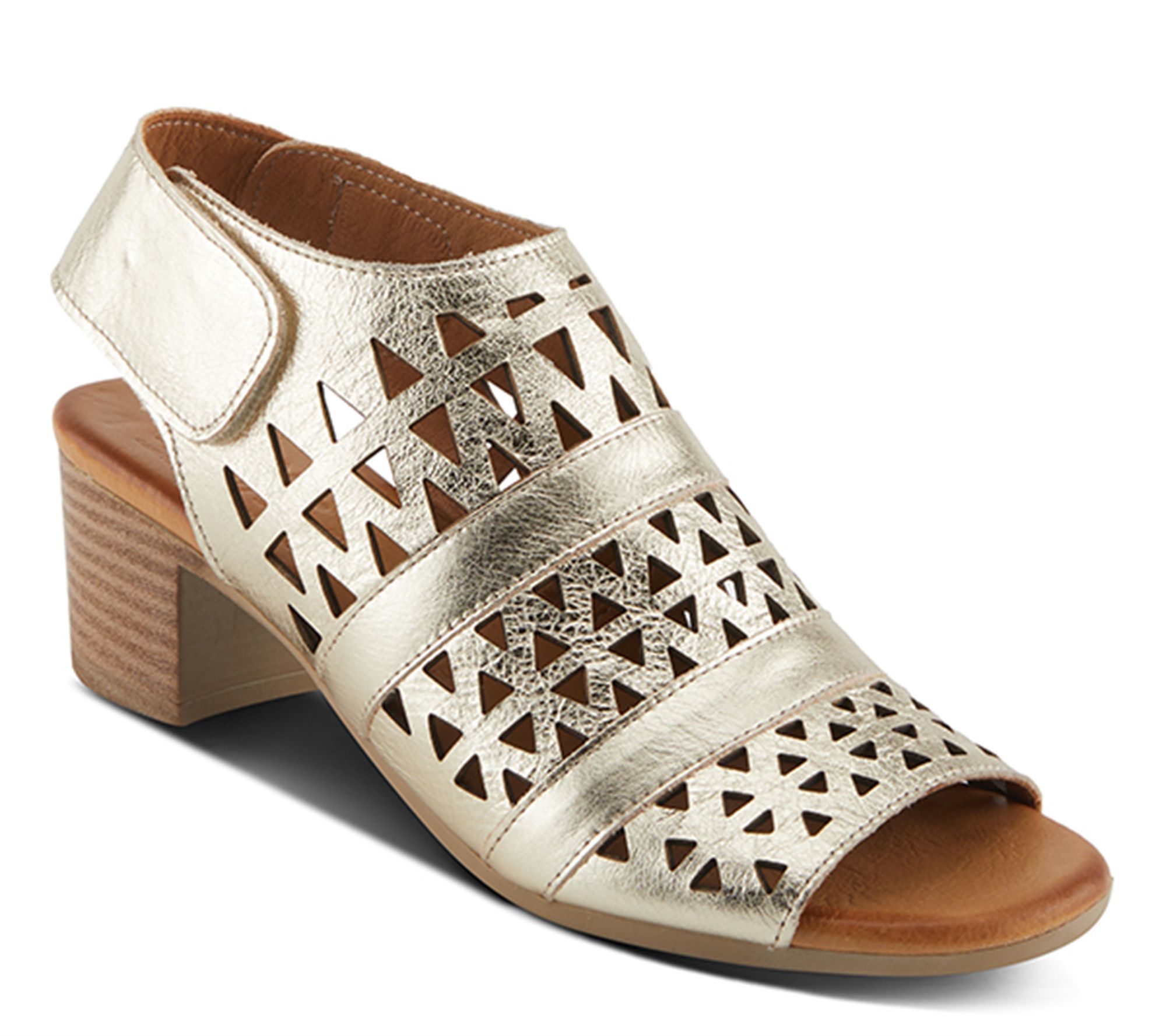 Spring Step Leather Heeled Sandals - Dorotha