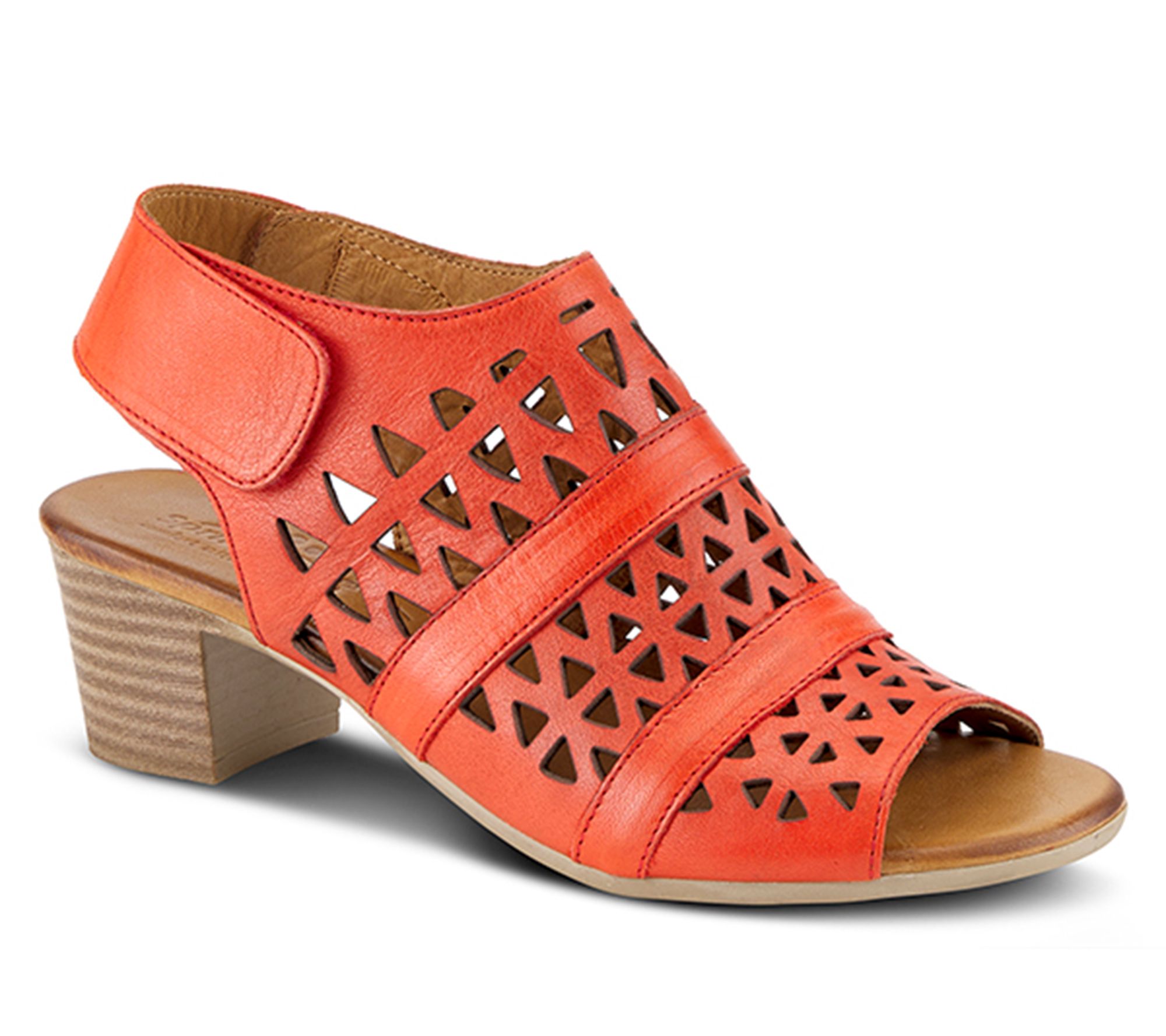 Spring Step Leather Heeled Sandals - Dorotha