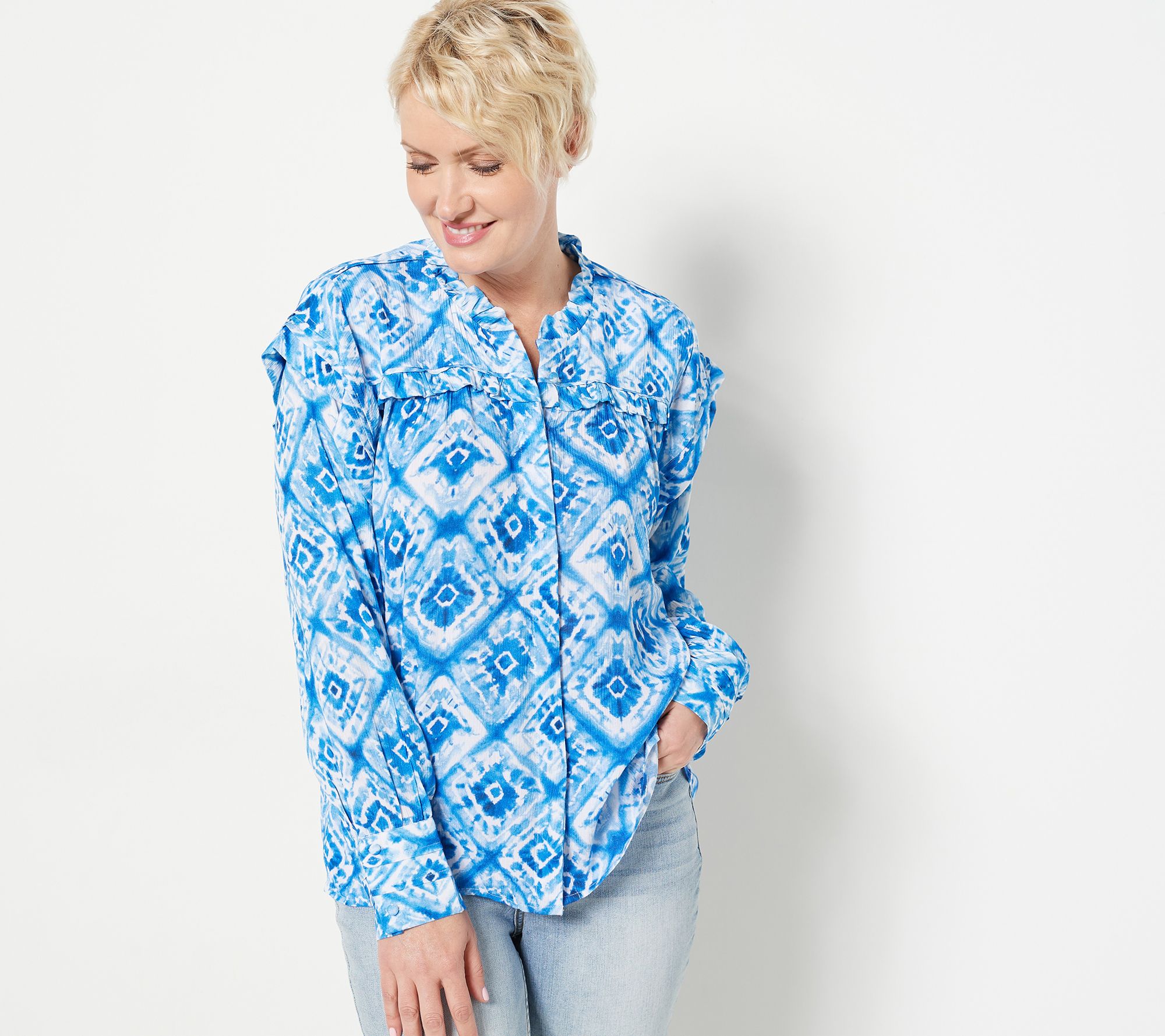 Tolani Collection Long-Sleeve Button Down Blouse