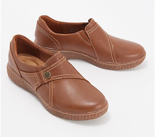 Clarks Collection Leather Slip-Ons - Caroline Pearl