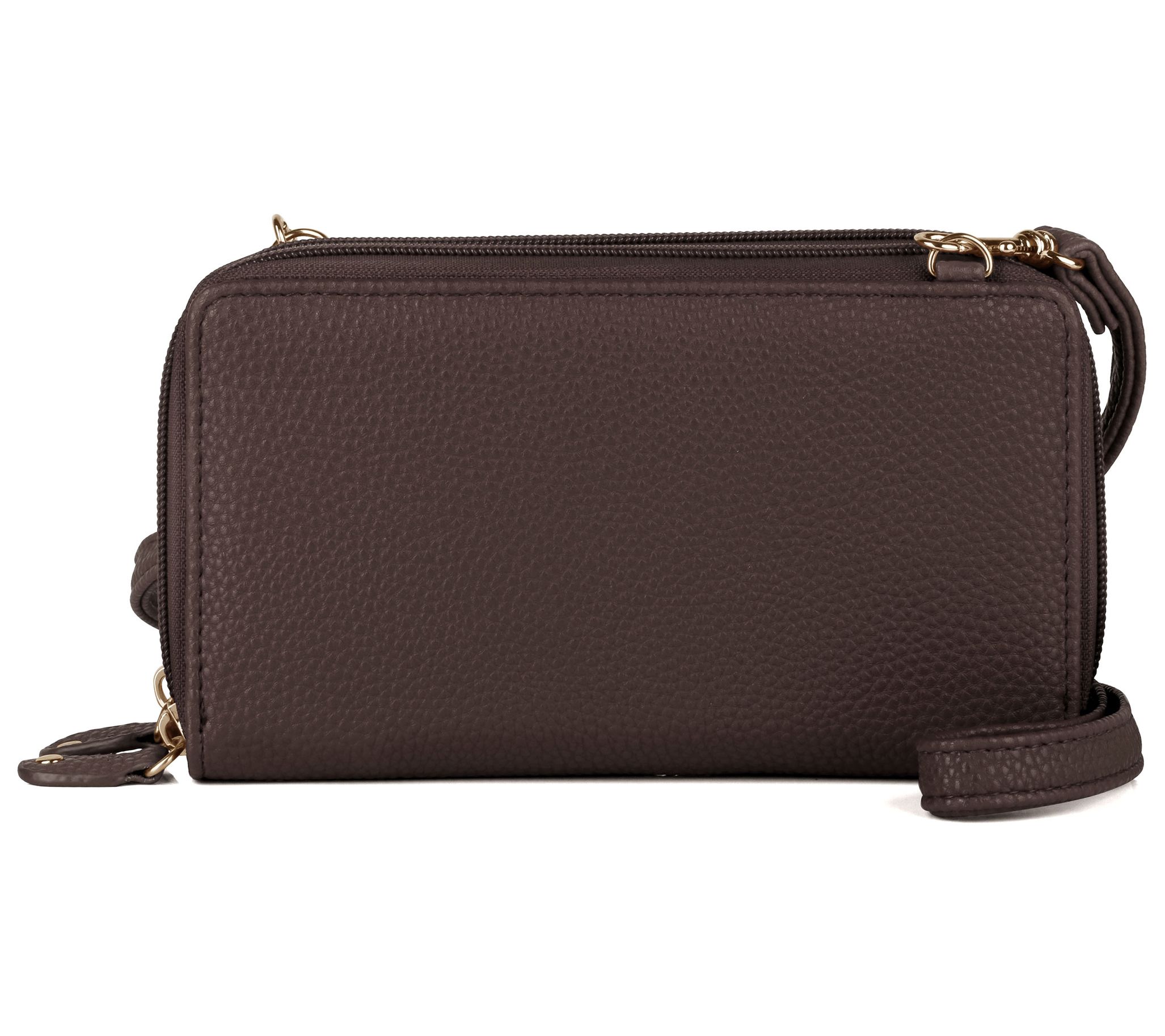 Julia Buxton RFID Ultimate Double Zip Organizer - Pebble