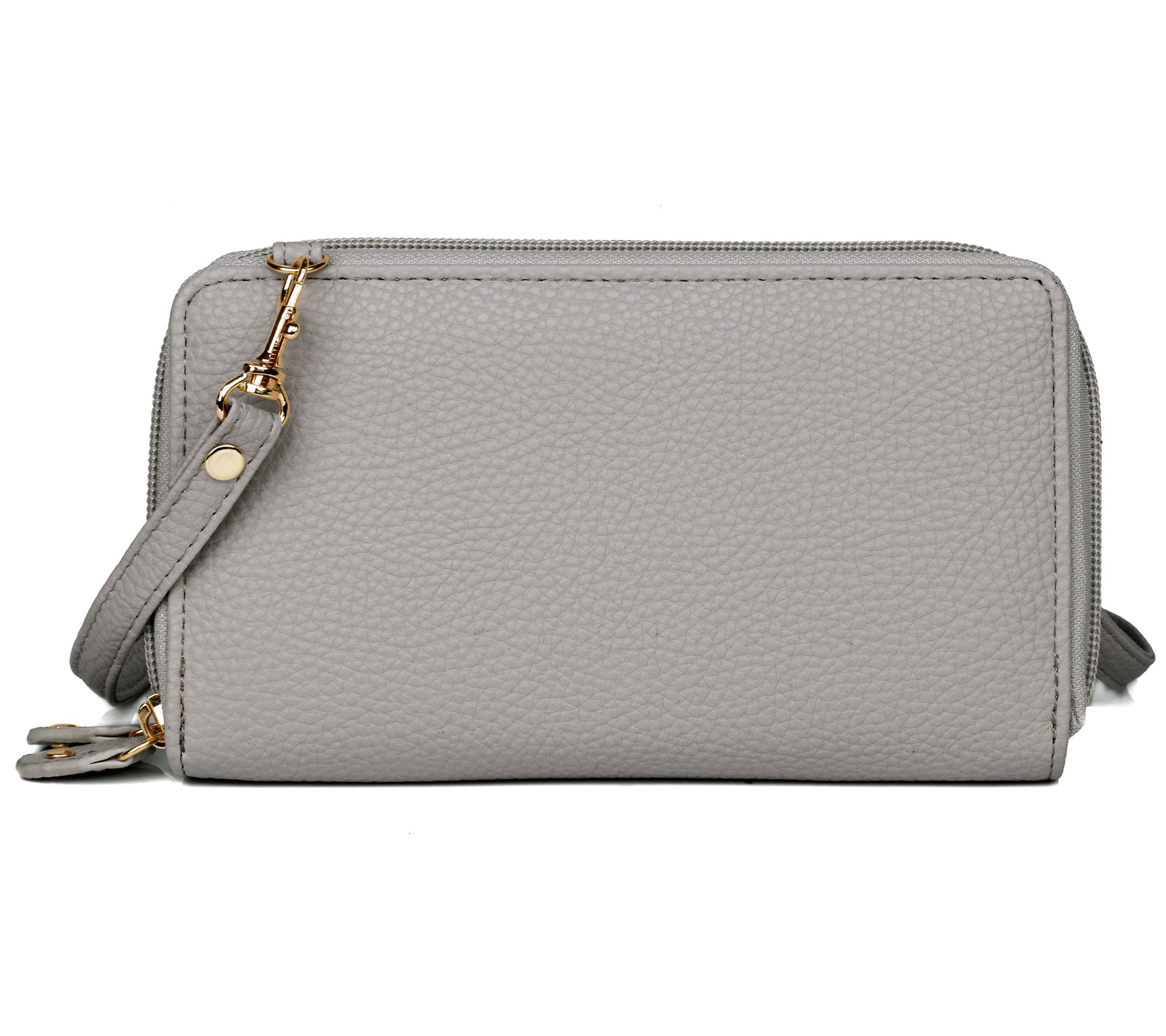 Julia Buxton RFID Ultimate Double Zip Organizer - Pebble