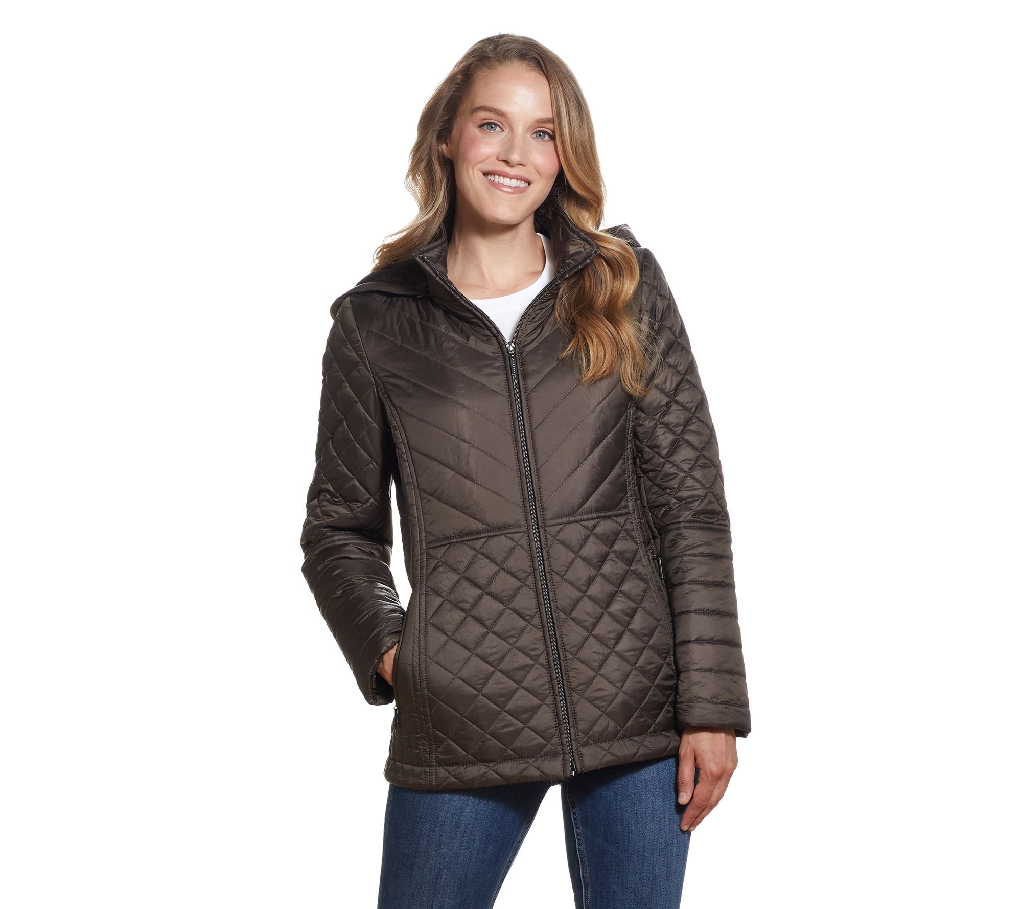 Gallery Chevron Quilted Jacket - QVC.com