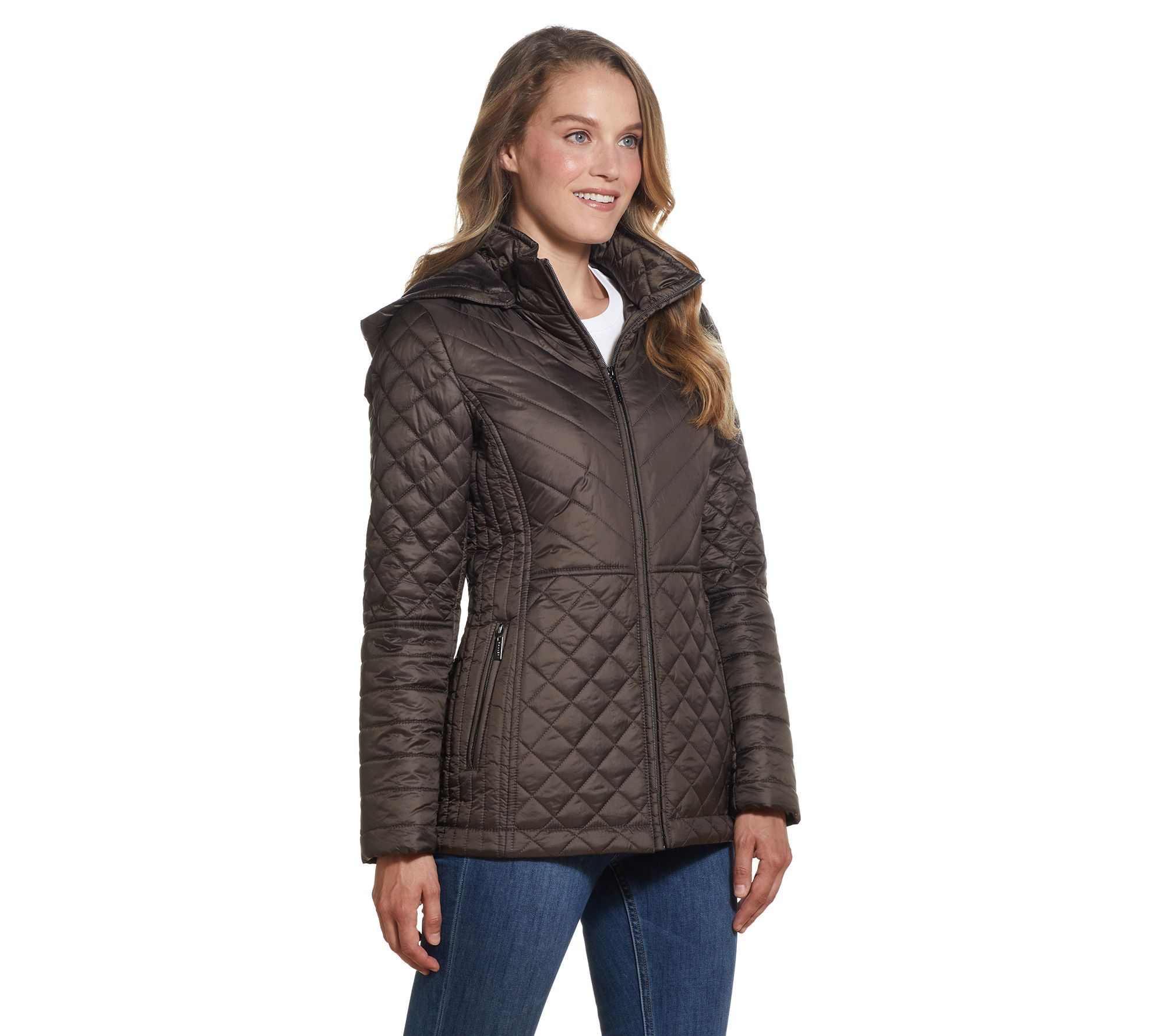 Gallery Chevron Quilted Jacket - QVC.com