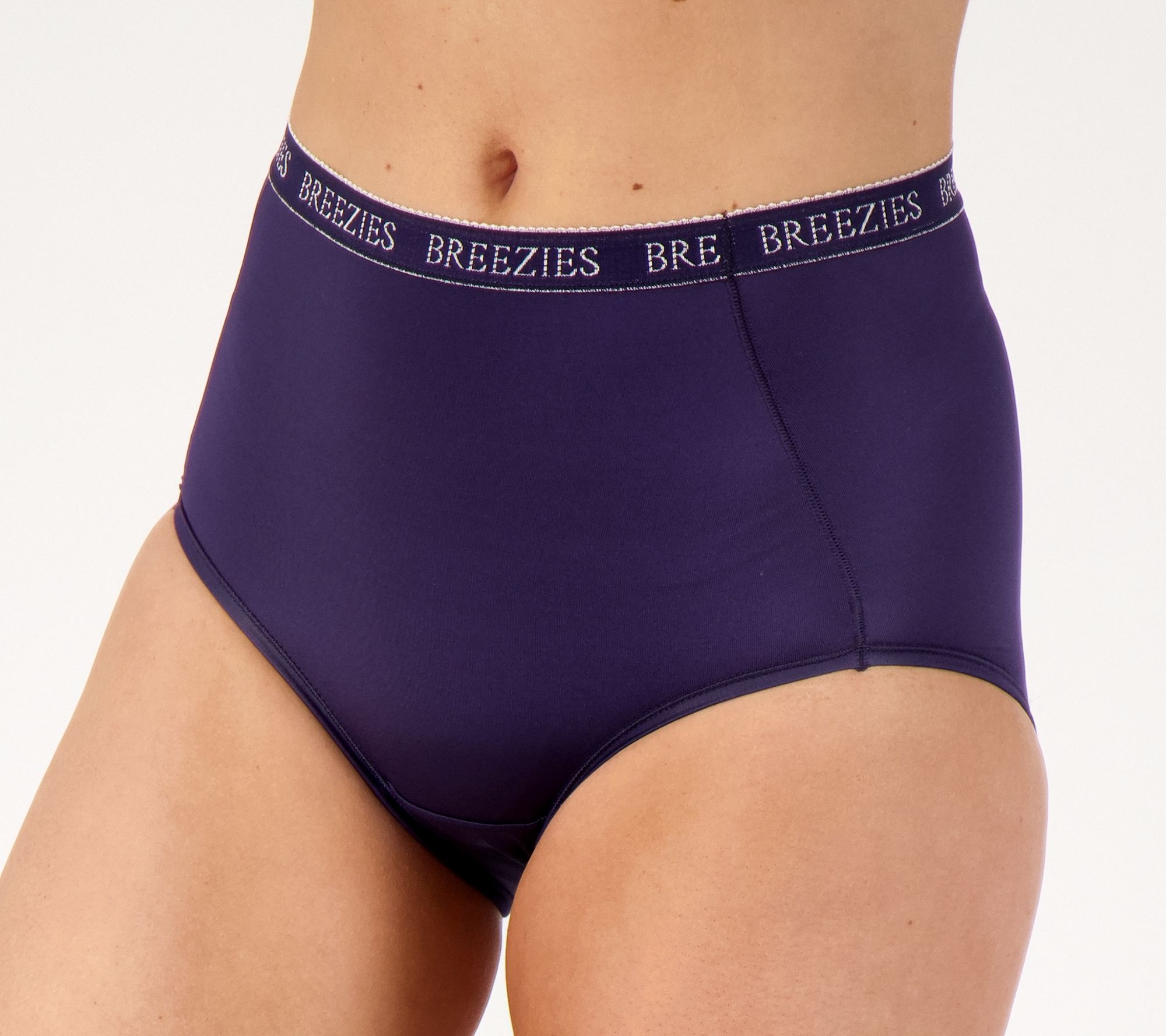 Breezies Lilac Purple Hi-cut Panties Nylon Microfiber UltimAir New