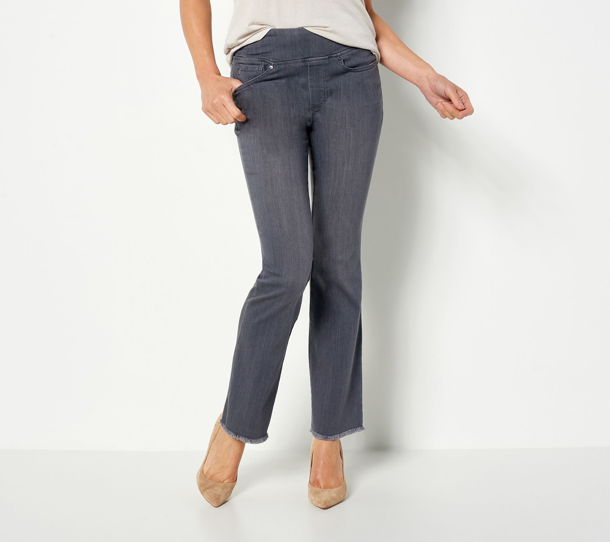 "As Is" Belle by Kim Gravel Pet Primabelle Frayed Edge Boot Cut Jean