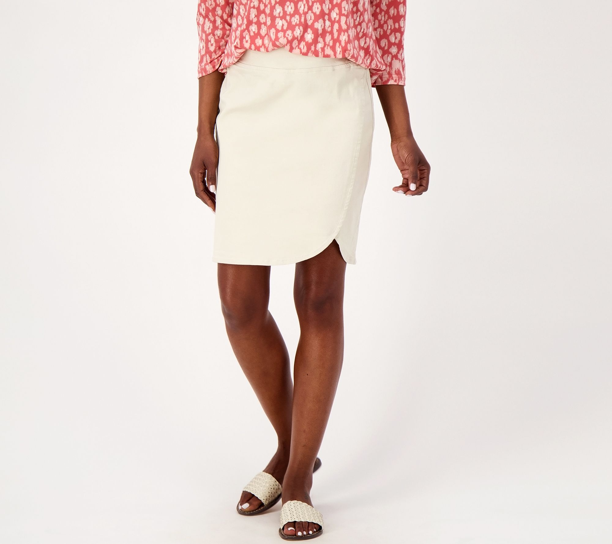 Belle by Kim Gravel TripleLuxe Twill Tulip Hem Skort