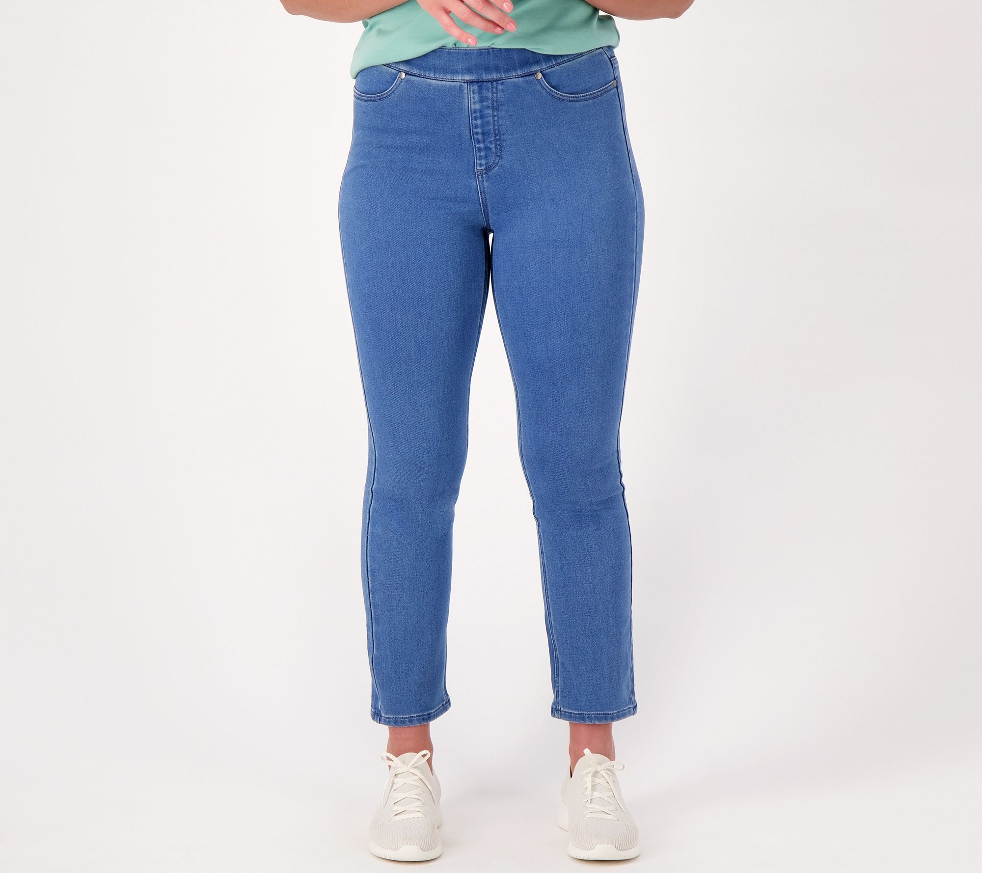 "As Is" Isaac Mizrahi Live! Divine Regular Pull On Straight Jeans