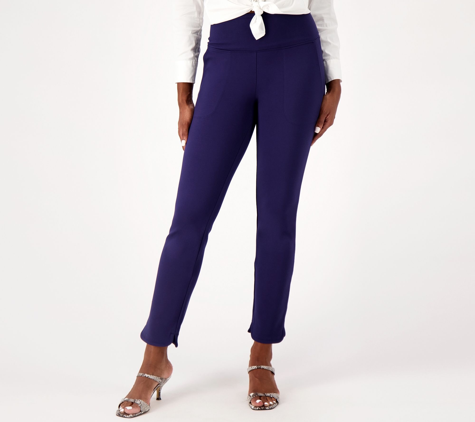 "As Is" Women with Control Petite Luxe Ponte Tummy Control Pants