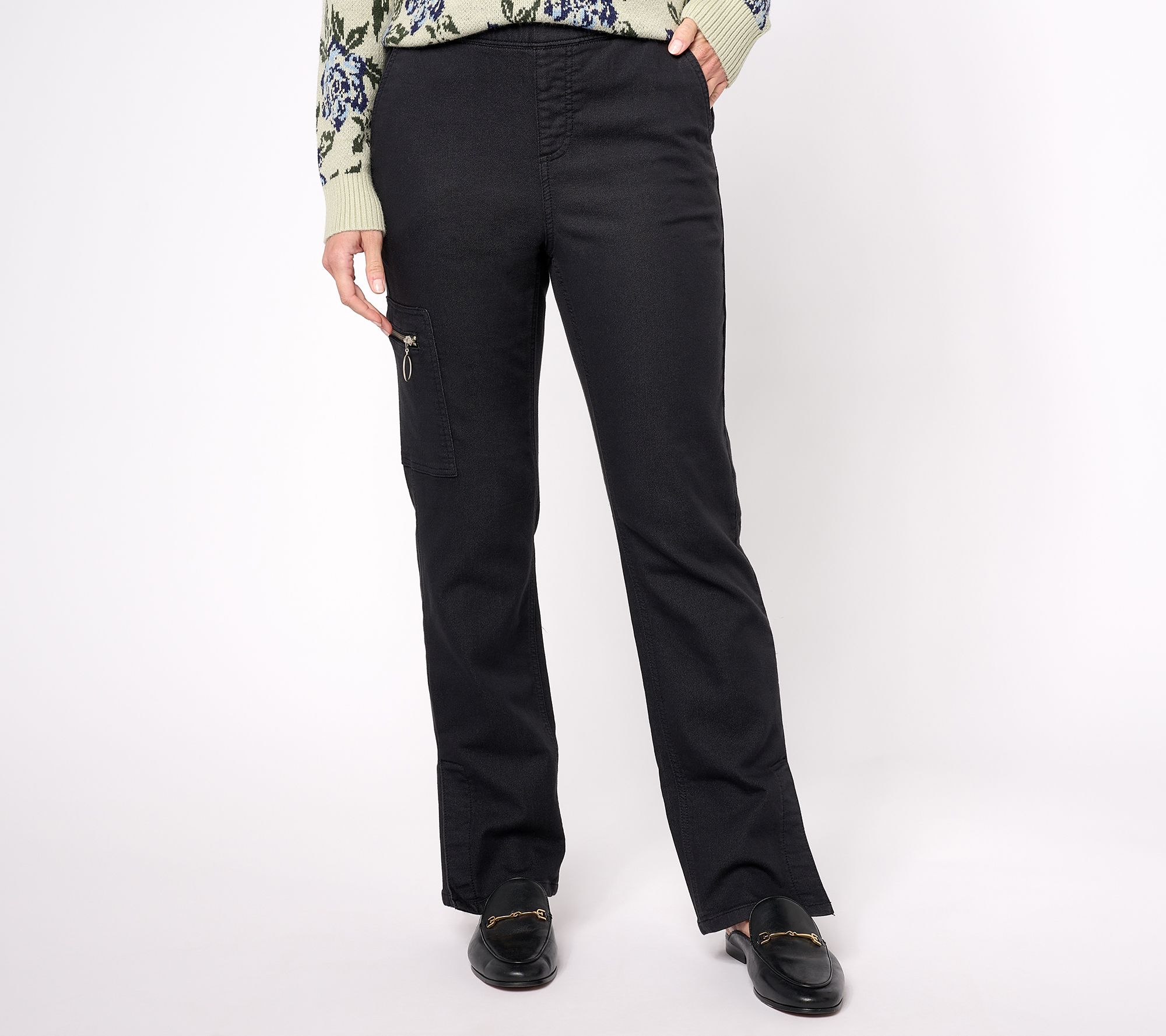 Denim & Co. Adaptive Comfy Knit Patch Pocket Jean