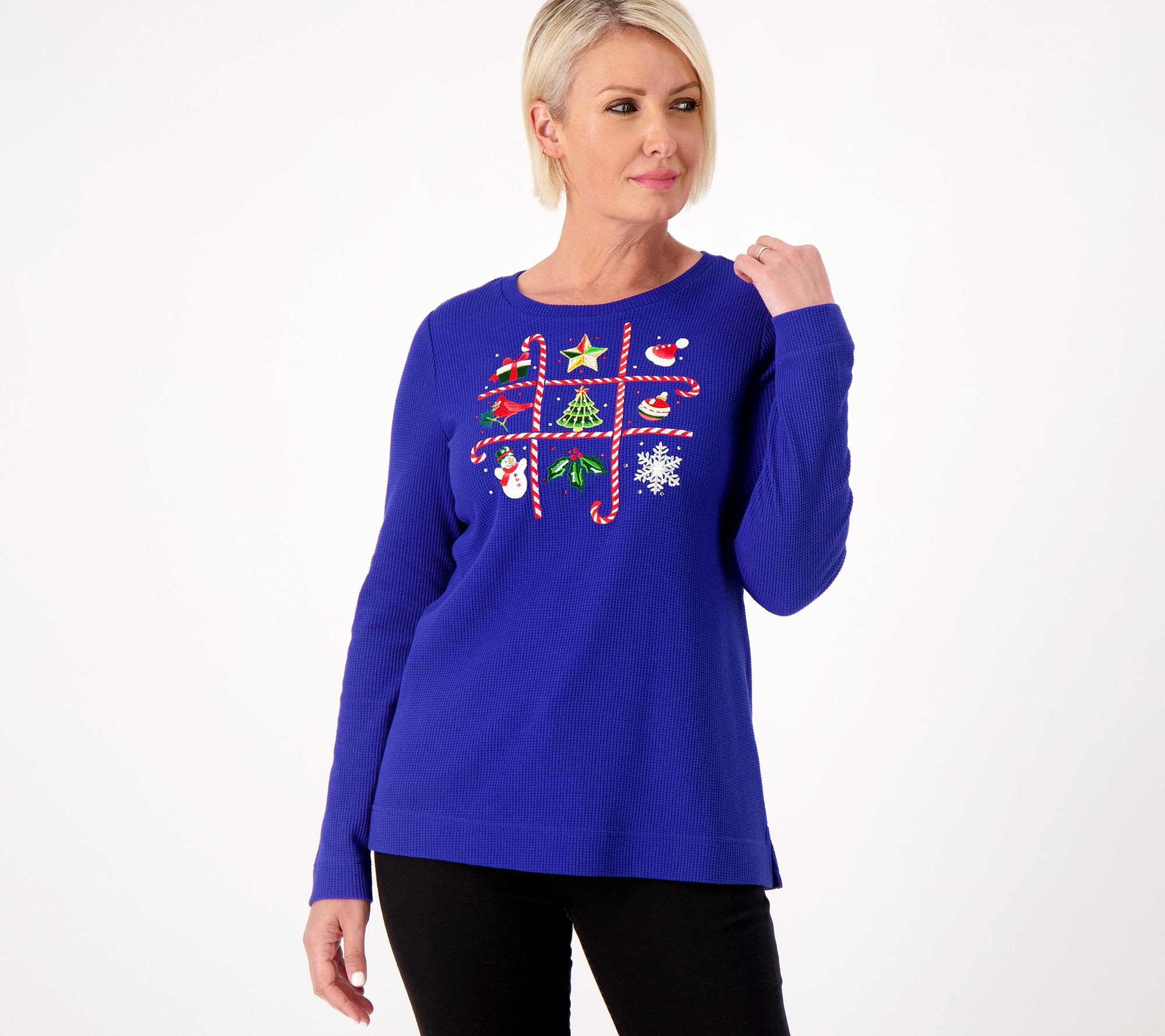 "As Is" Quacker Factory Waffle tic Tac Toe Reindeer Games Top