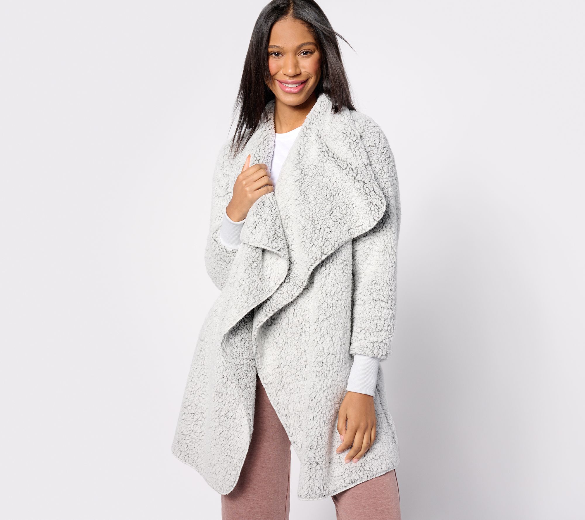 Bumblebella by Jill Martin Petite Sherpa Cascading Cardigan