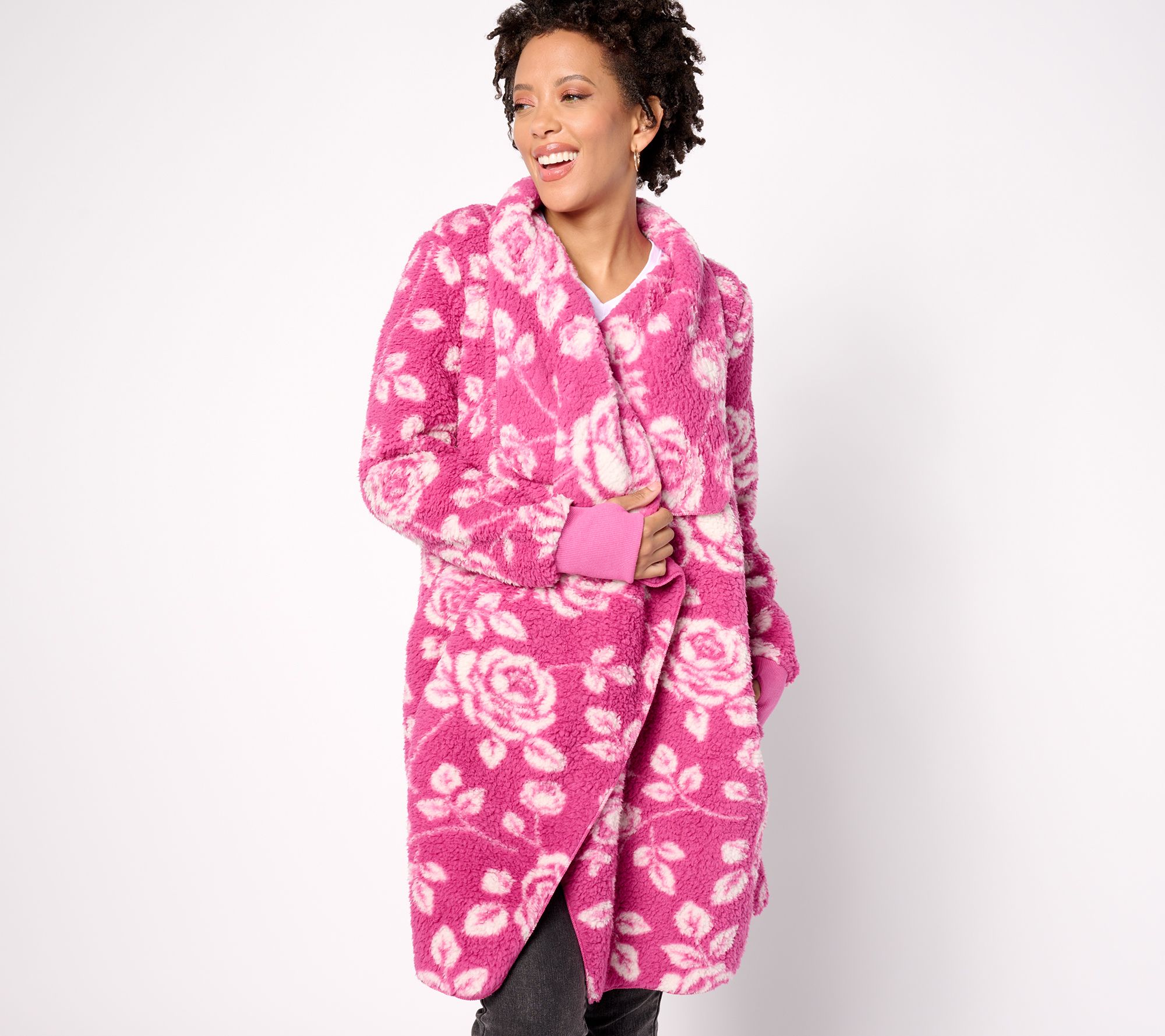 Bumblebella by Jill Martin Petite Sherpa Cascading Cardigan