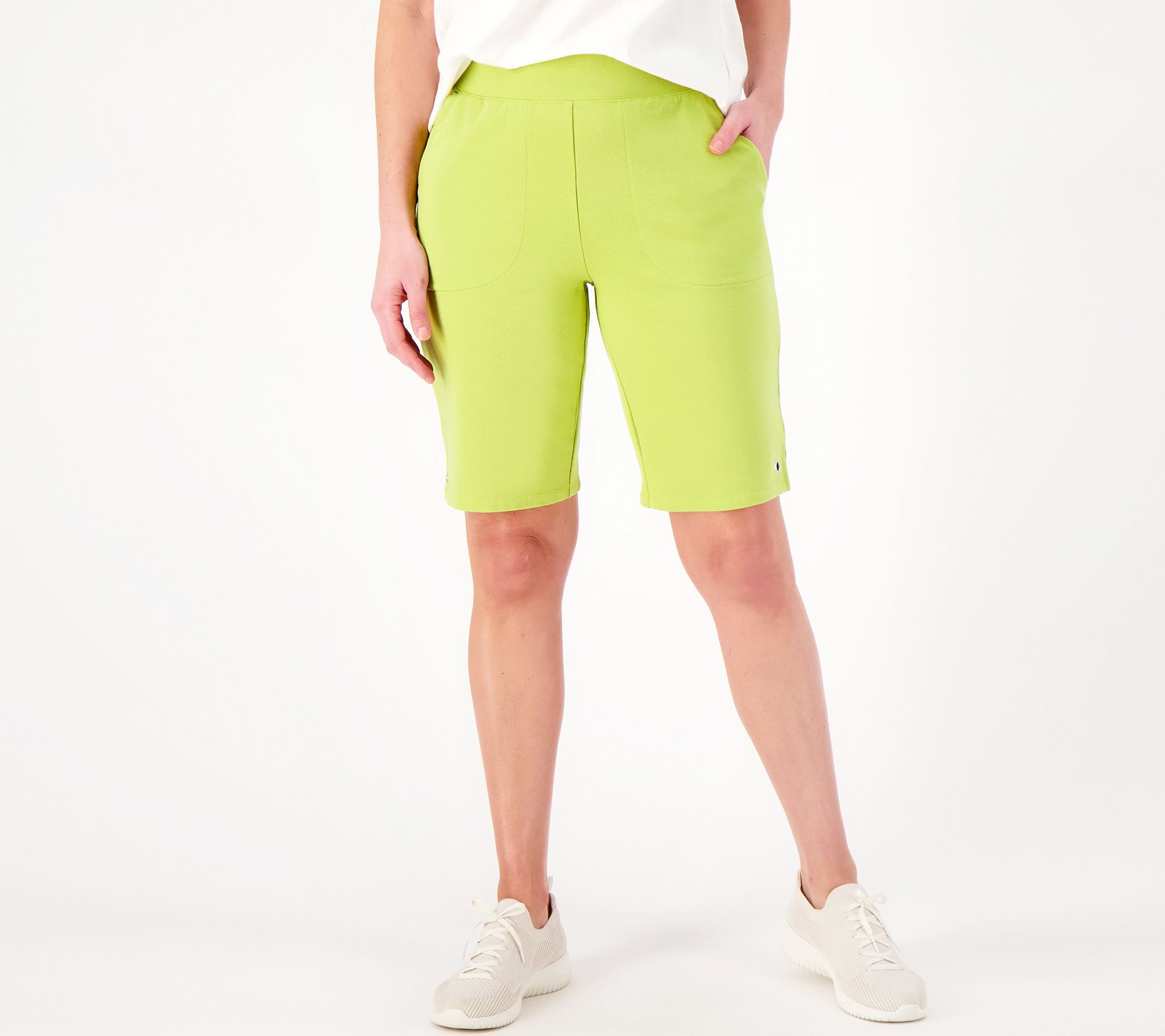 "As Is" Sport Savvy Petite French Terry Bermuda Short w/ Grommets