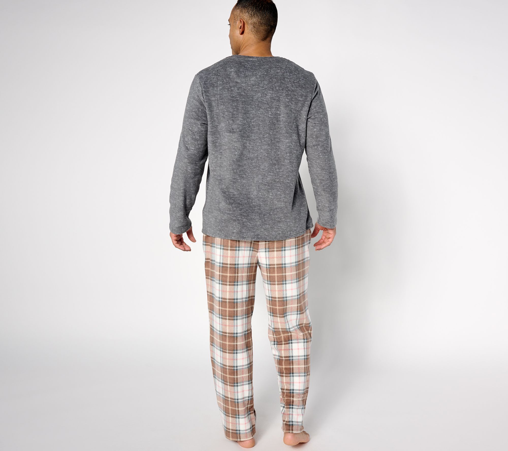Cuddl Duds Men's Fleecewear with Stretch Pajama Set 