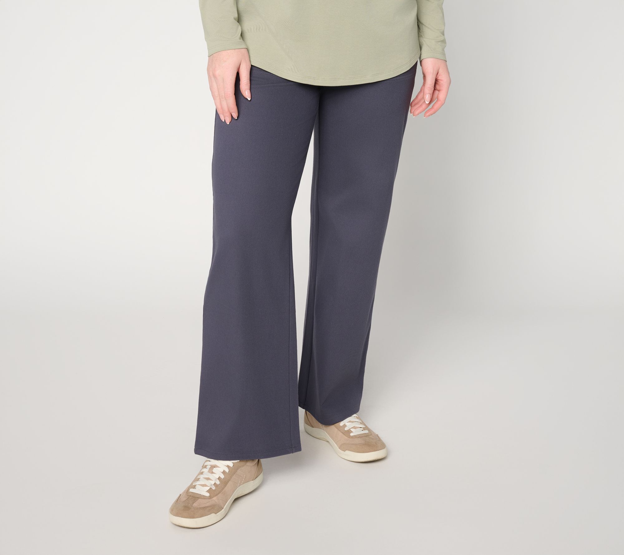 Denim & Co. Petite Comfy Knit Air Wide-Leg Pants with Drawstring