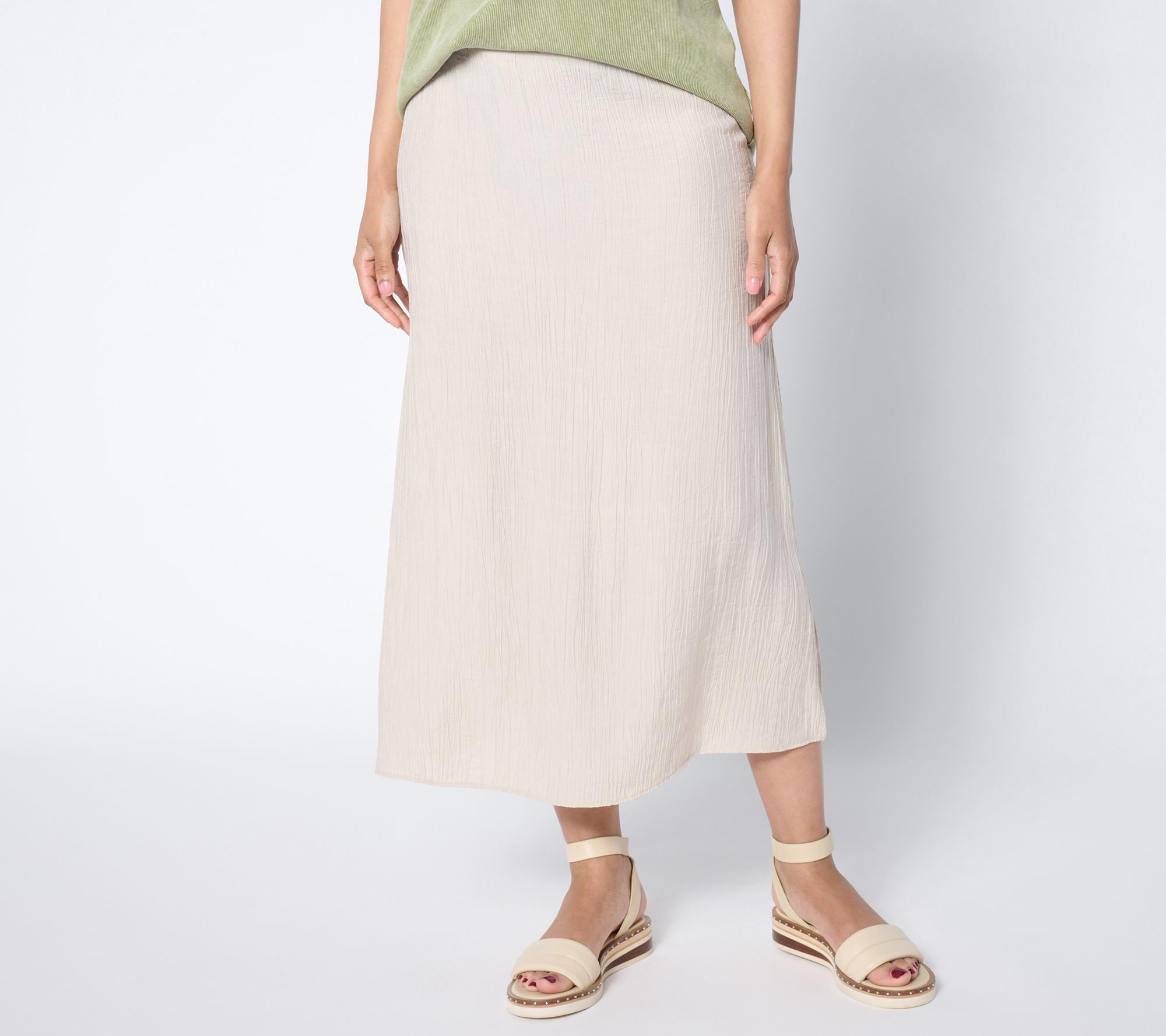 Peace Love World Petite Crinkle Satin Pull-On Skirt