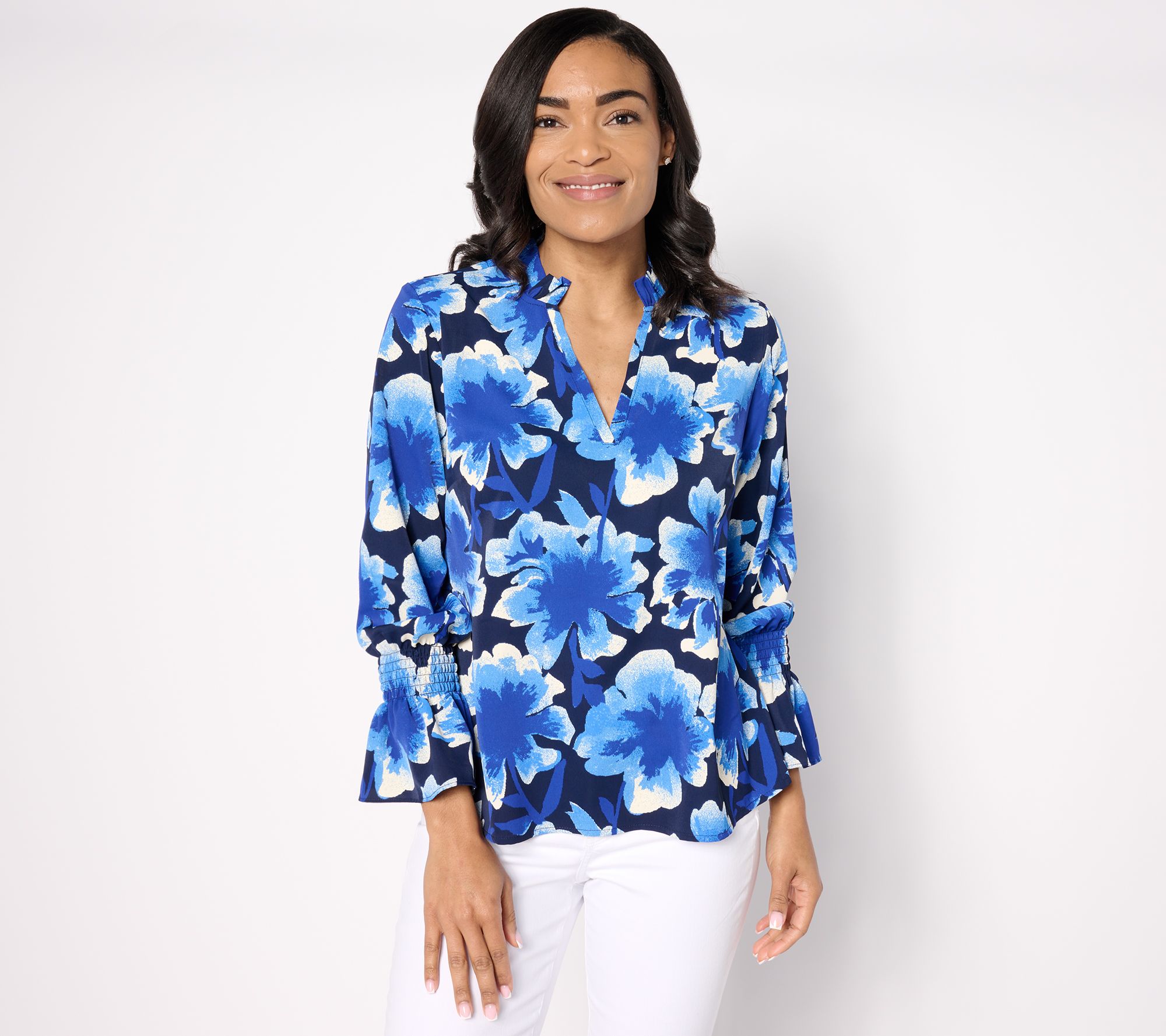 "As Is" Studio Park x Leah Williams Bold Floral Printed Blouse