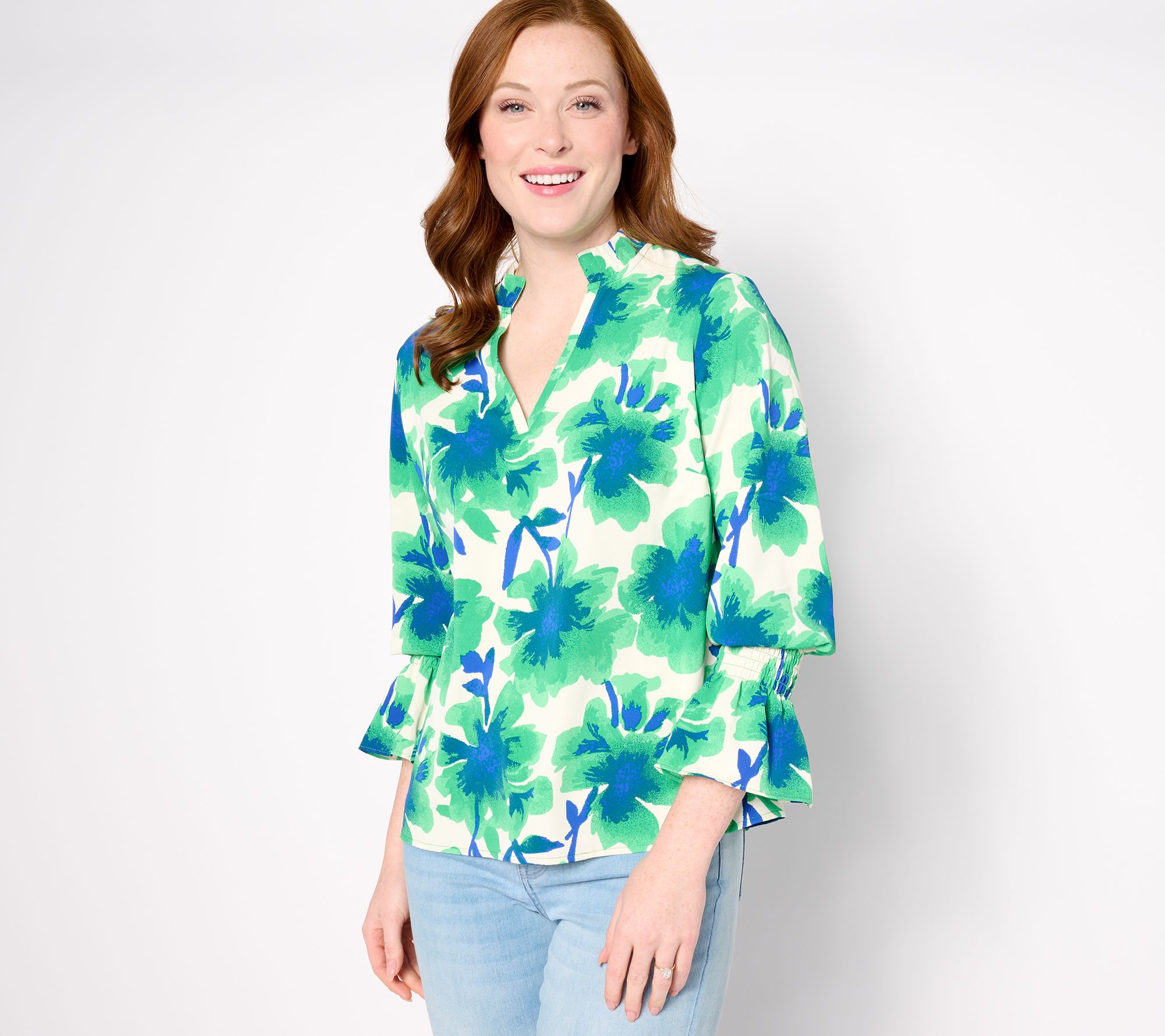"As Is" Studio Park x Leah Williams Bold Floral Printed Blouse