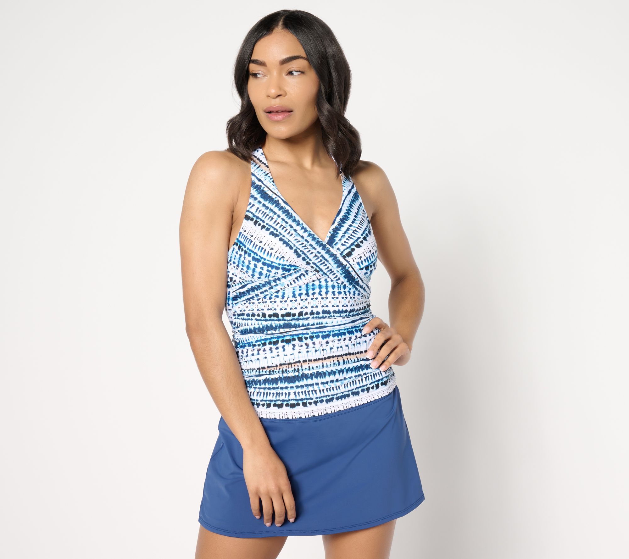 "As Is" Jantzen Louise Wrap Tankini and Skirt Set