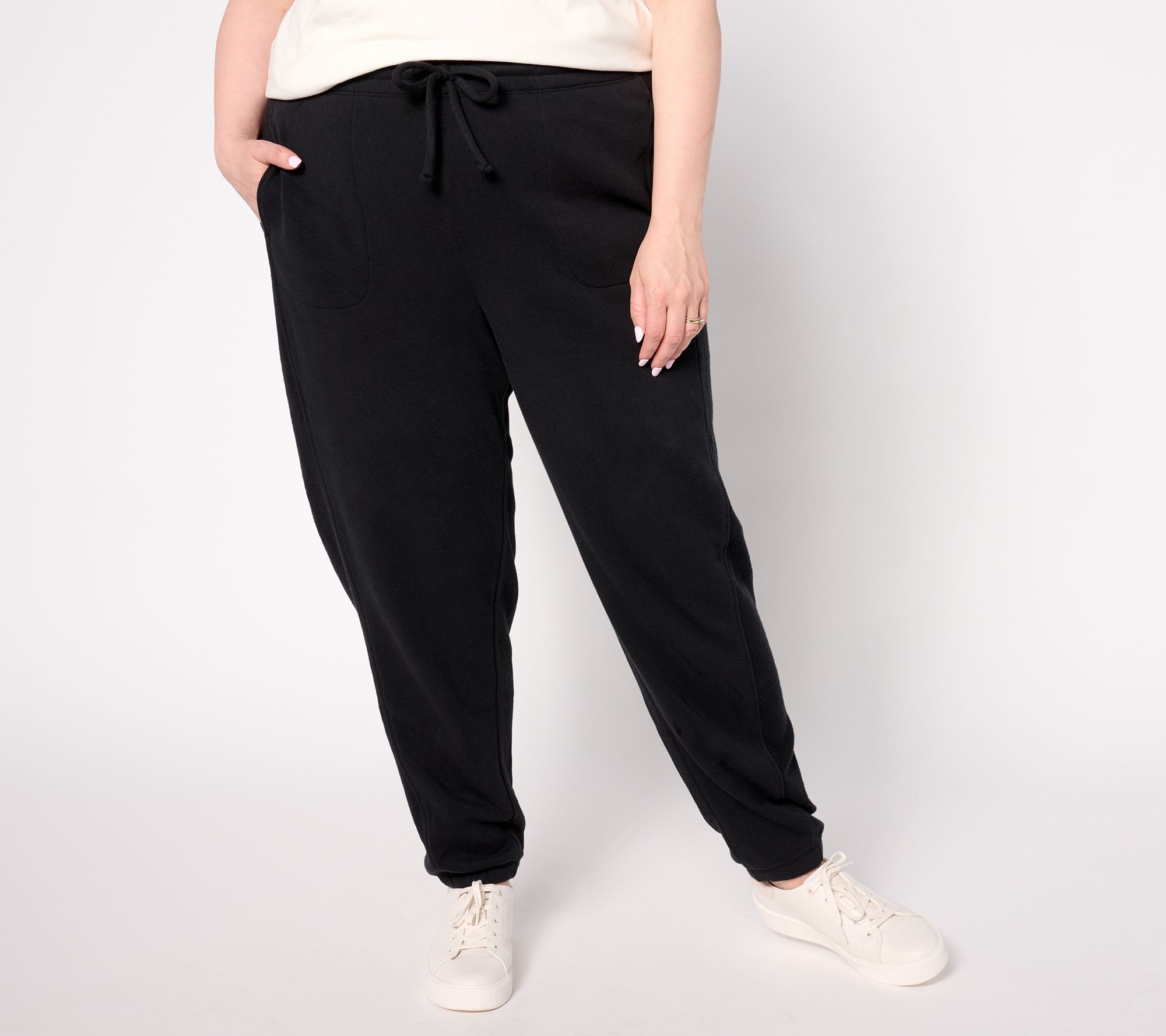 AnyBody Petite Brushed French Terry Joggers