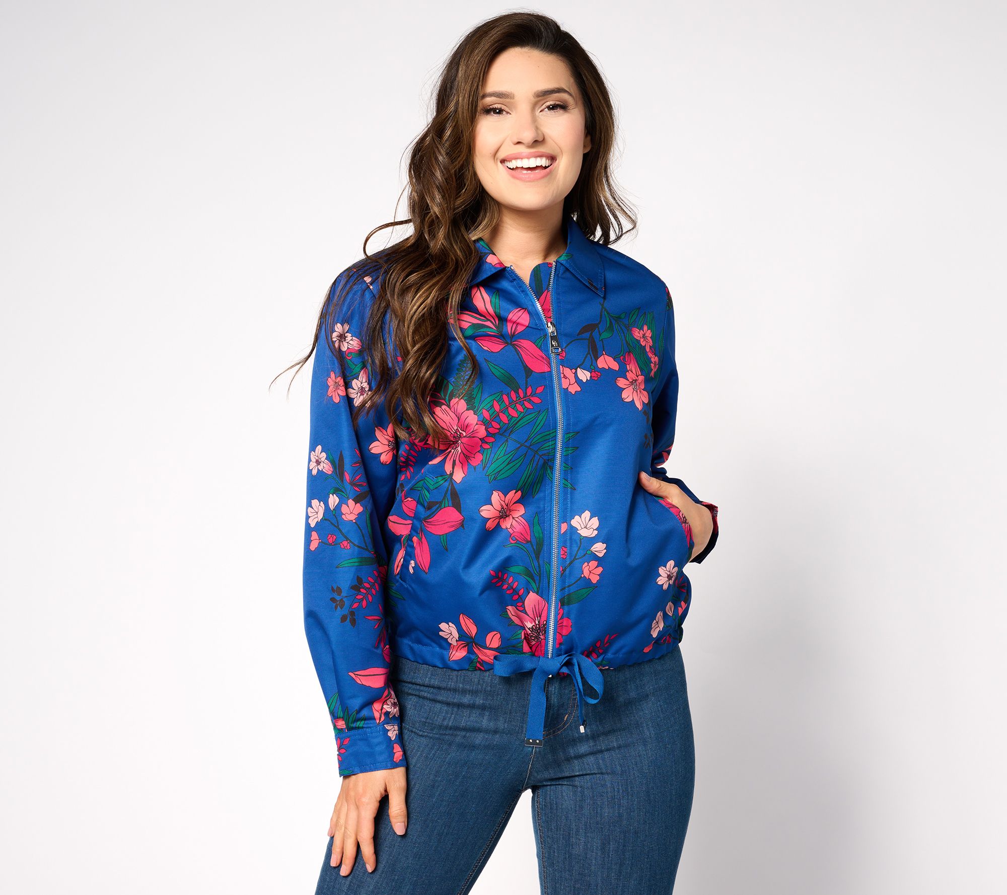 "As Is" Dennis Basso Bomber Jacket with Ties