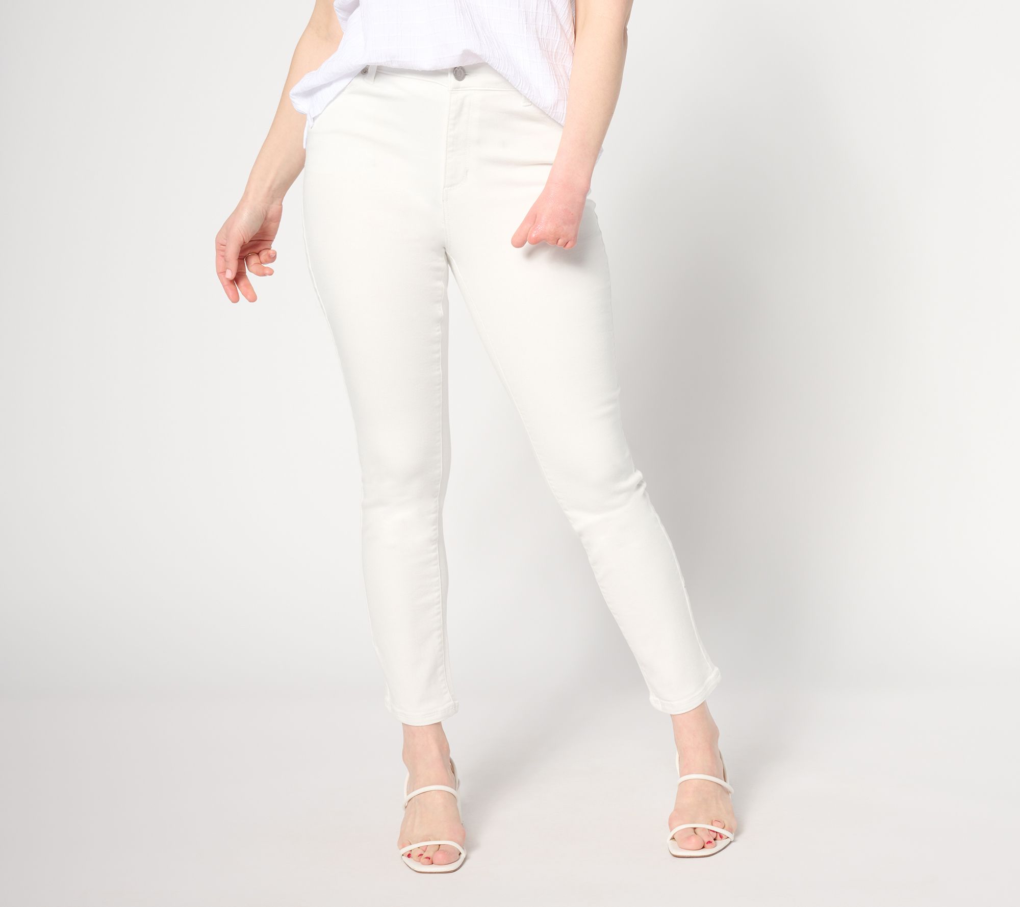 "As Is" Dennis Basso Petite Colored Twill Ankle Jean