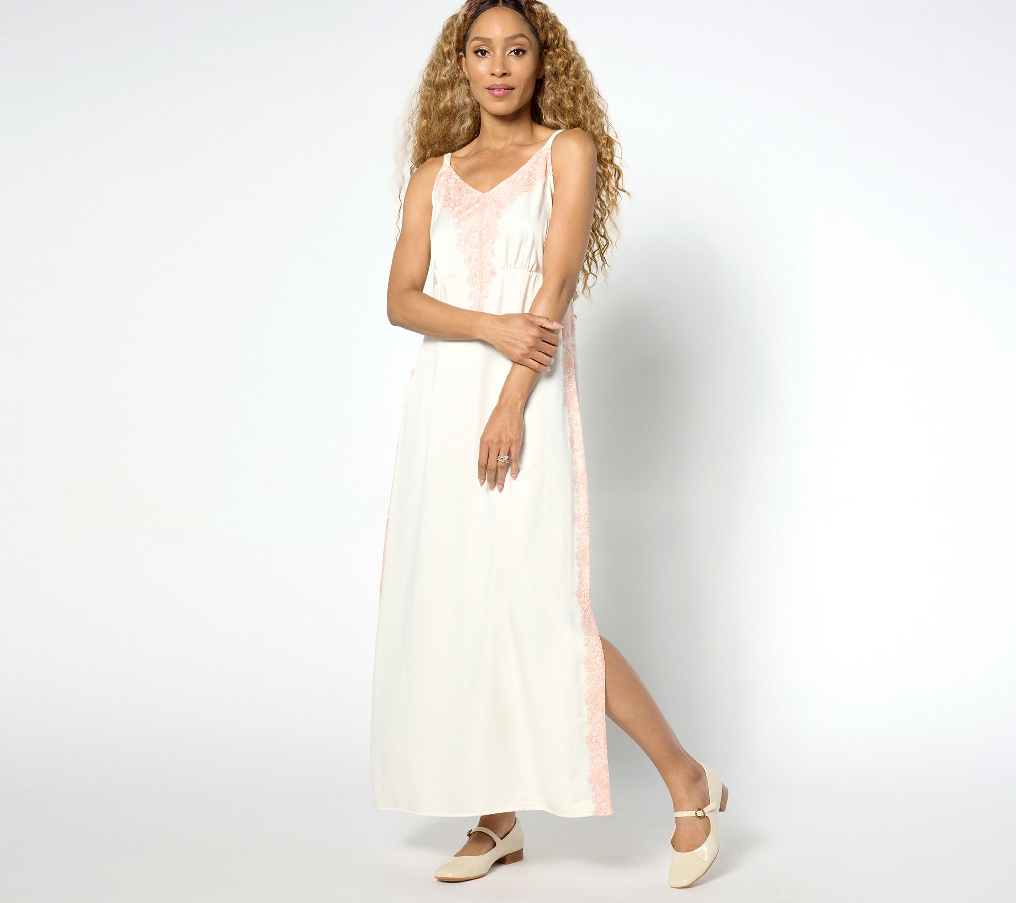 "As Is" Me by Jennie Garth Petite Sailor Satin Maxi Dress