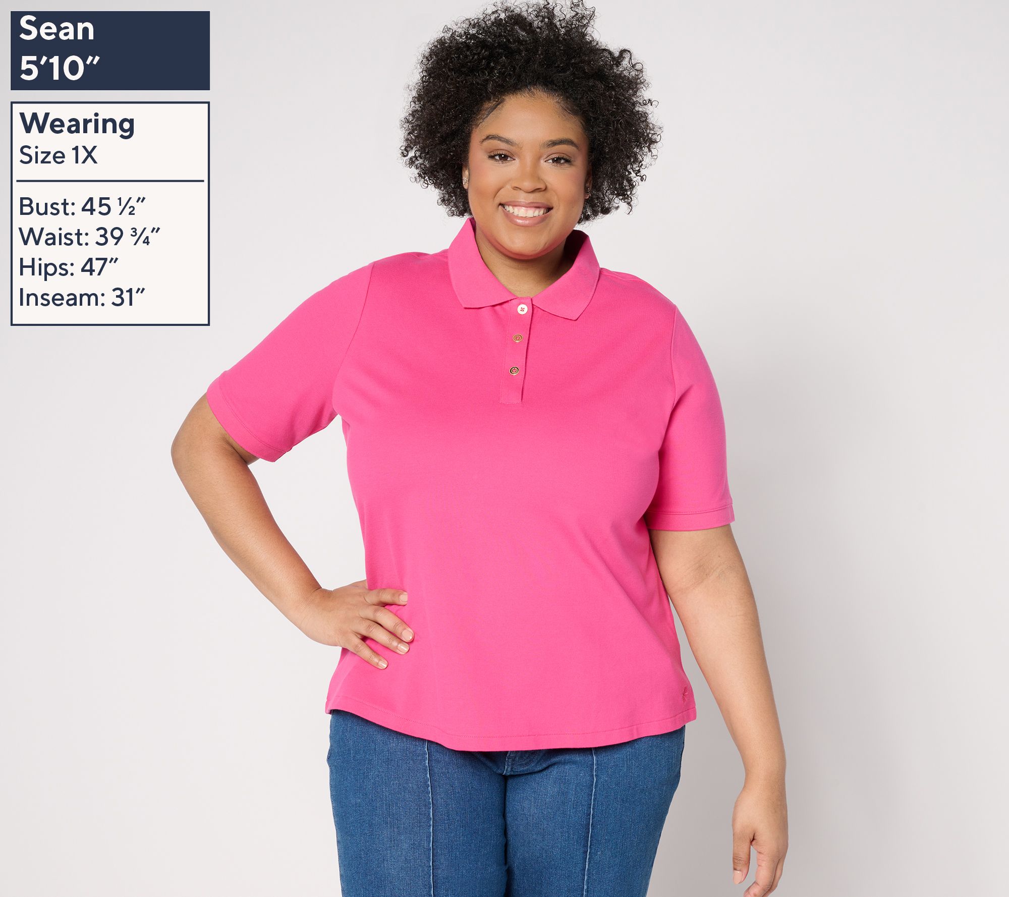 Isaac Mizrahi Live! Essentials Cotton Pique Polo Top - QVC.com