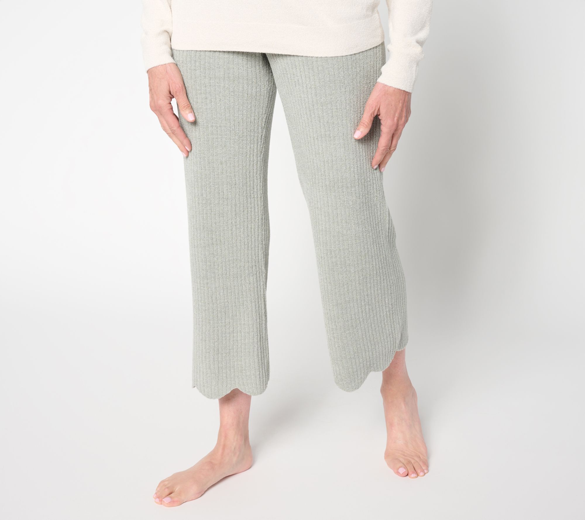 Barefoot Dreams Petite CozyChic Ultra Lite Scallop Cropped Pant