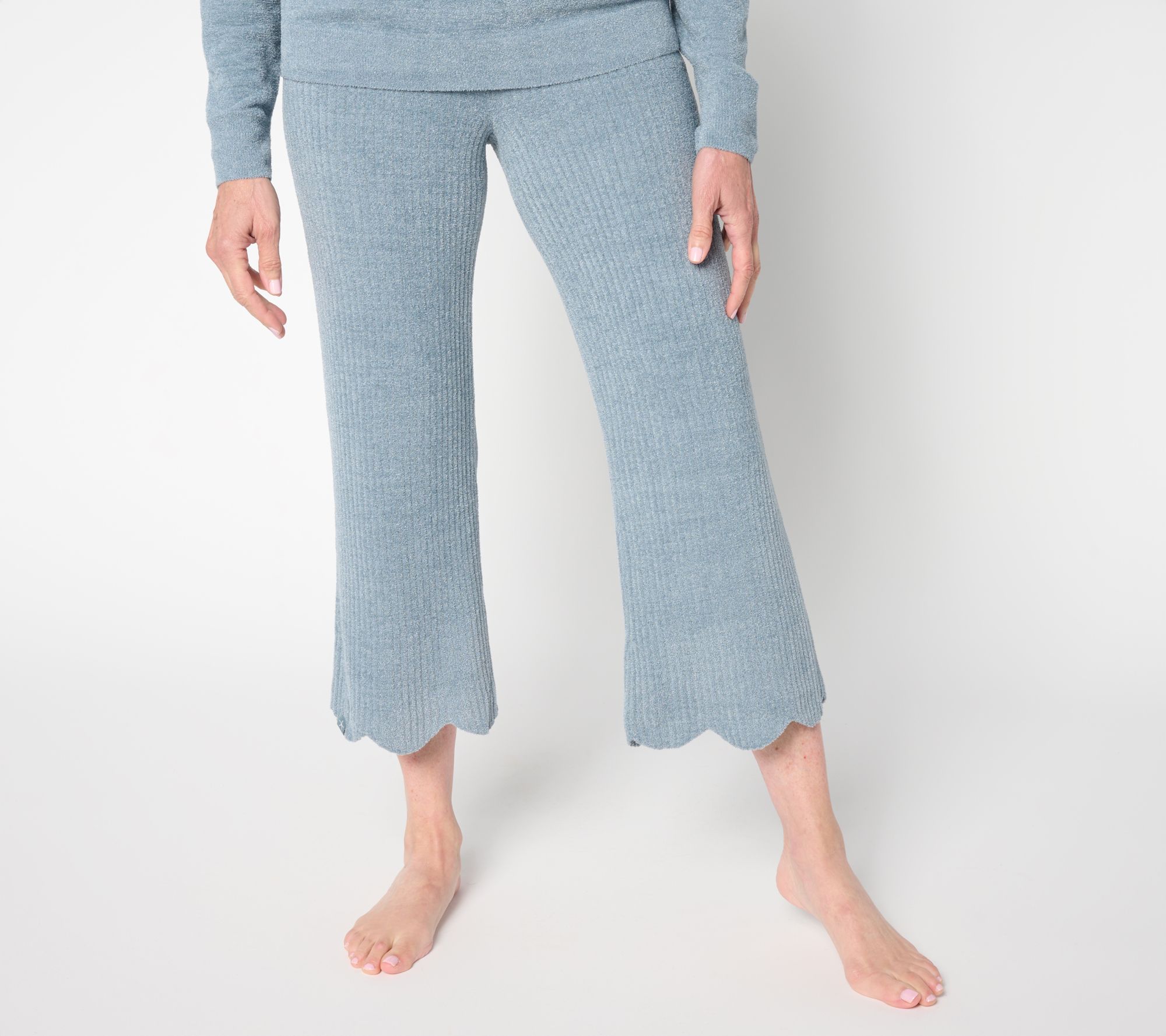 Barefoot Dreams Petite CozyChic Ultra Lite Scallop Cropped Pant
