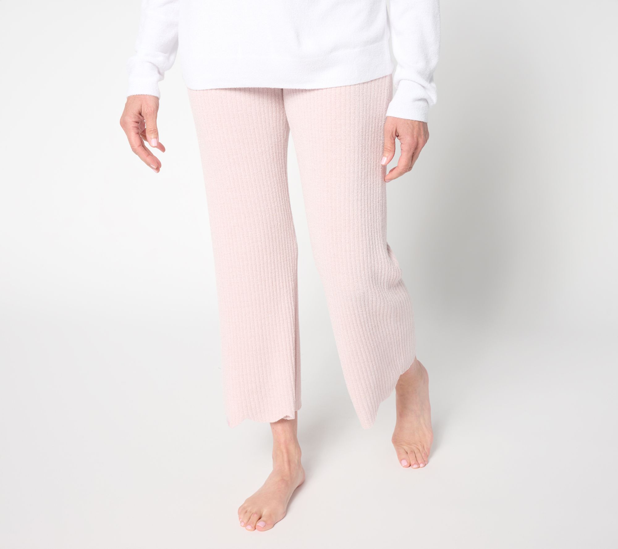 Barefoot Dreams Petite CozyChic Ultra Lite Scallop Cropped Pant