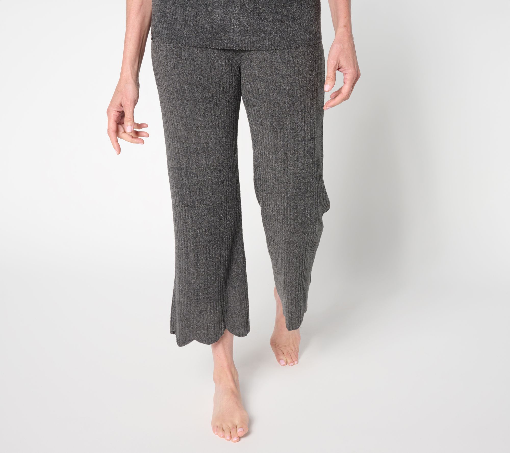 Barefoot Dreams Petite CozyChic Ultra Lite Scallop Cropped Pant