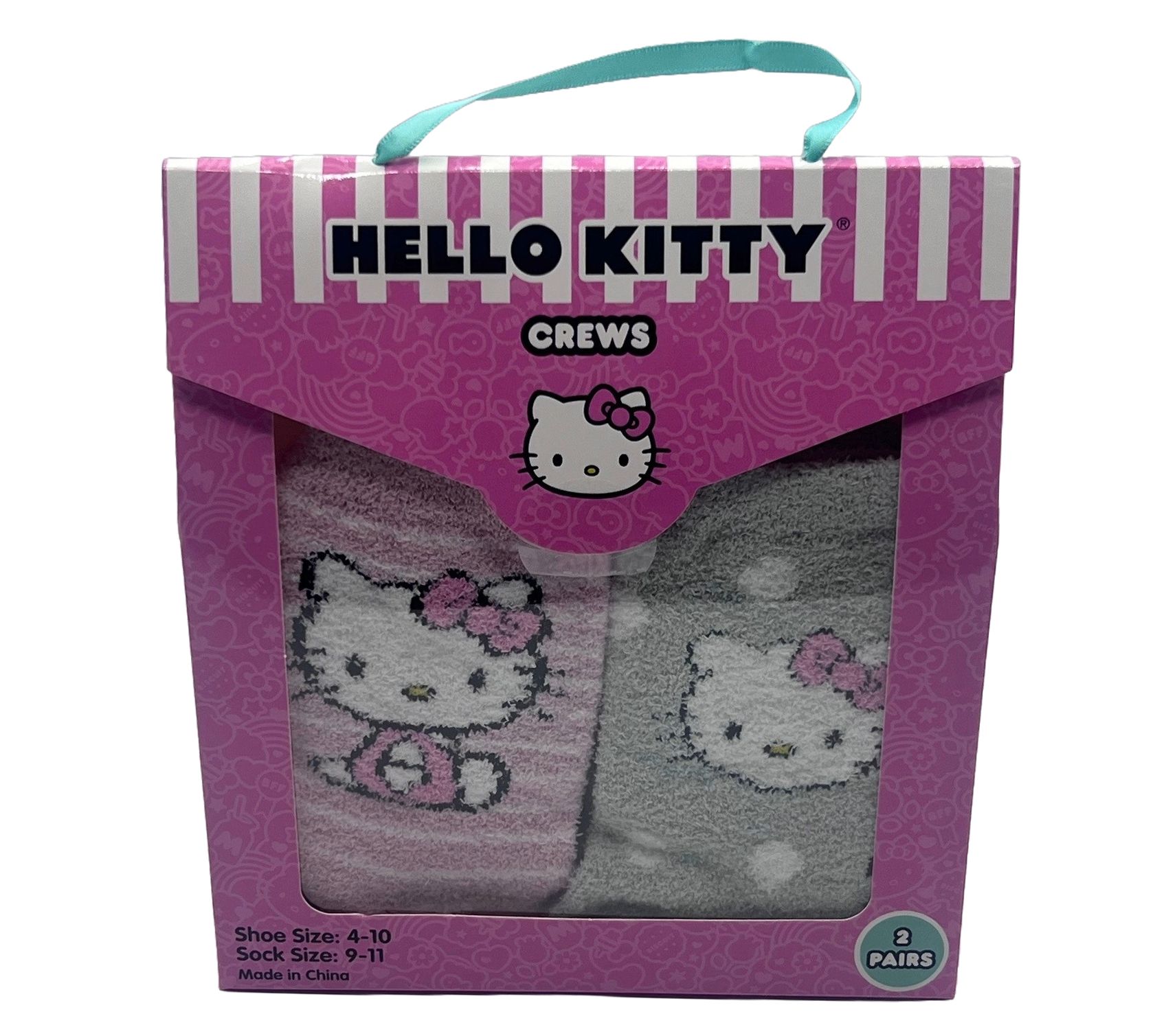 Hello Kitty Ladies' Cozy Crew Sock Gift Boxed Set - 2 Pairs