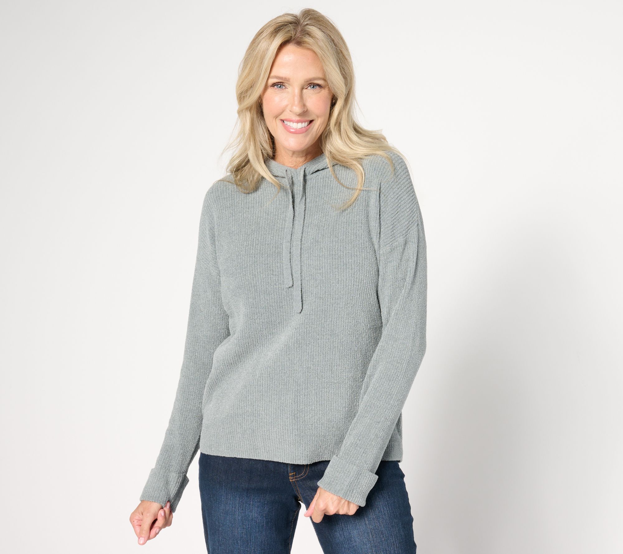 "As Is" Barefoot Dreams CozyChic Ultra Lite Ribbed Cuff Hoodie