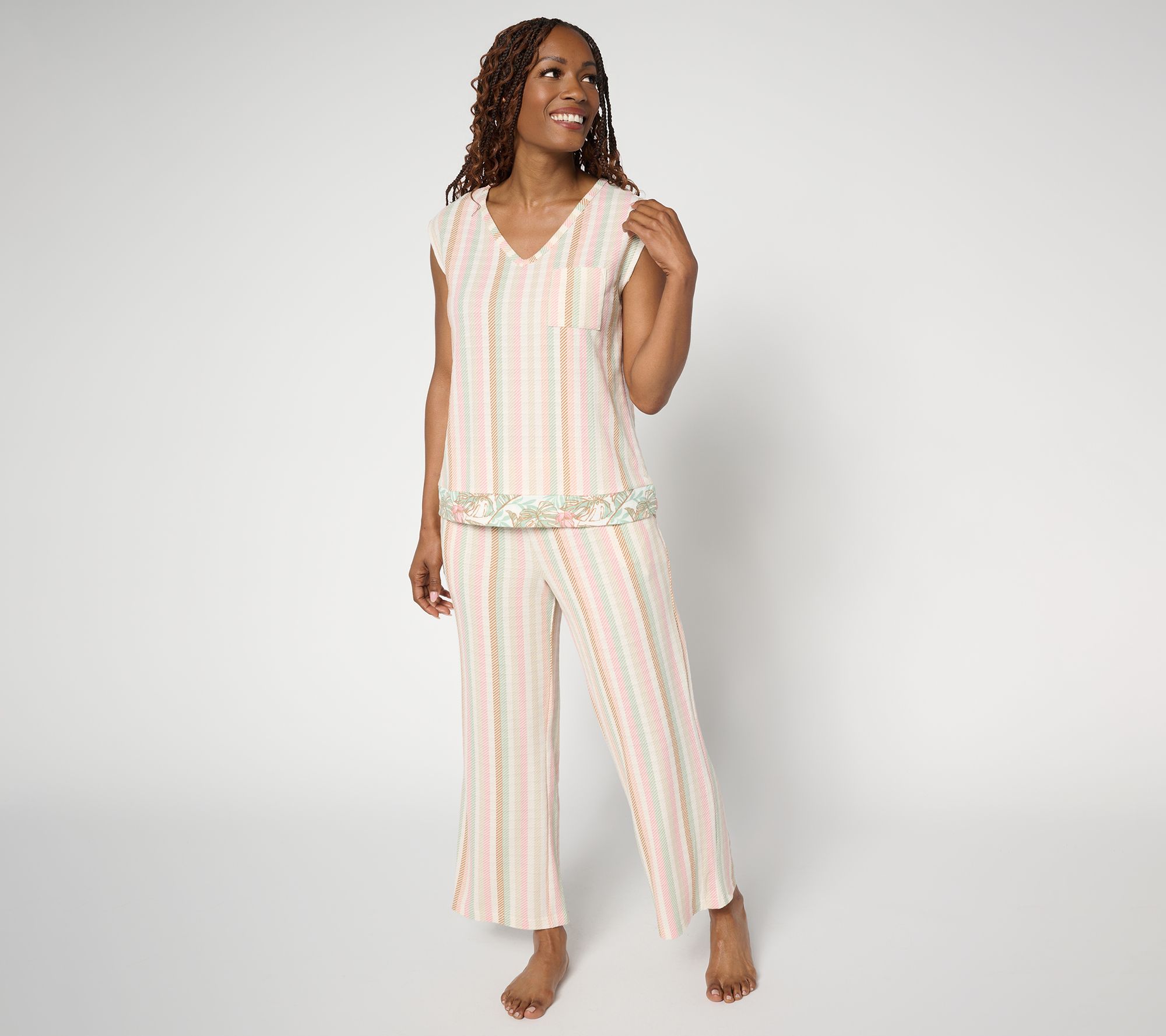 MUK LUKS Jacquard Rib Two-Piece Lounge Set