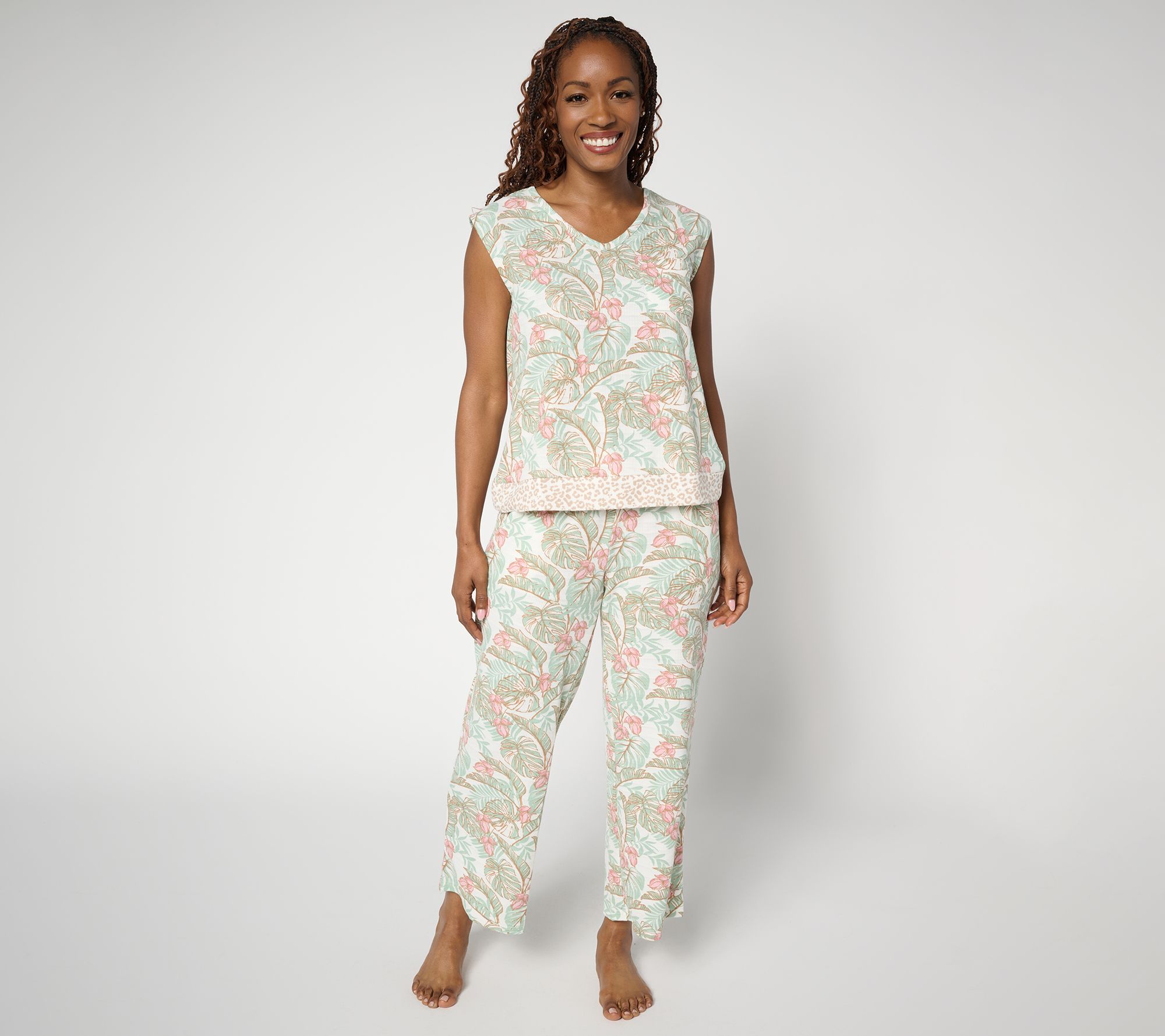 MUK LUKS Jacquard Rib Two-Piece Lounge Set