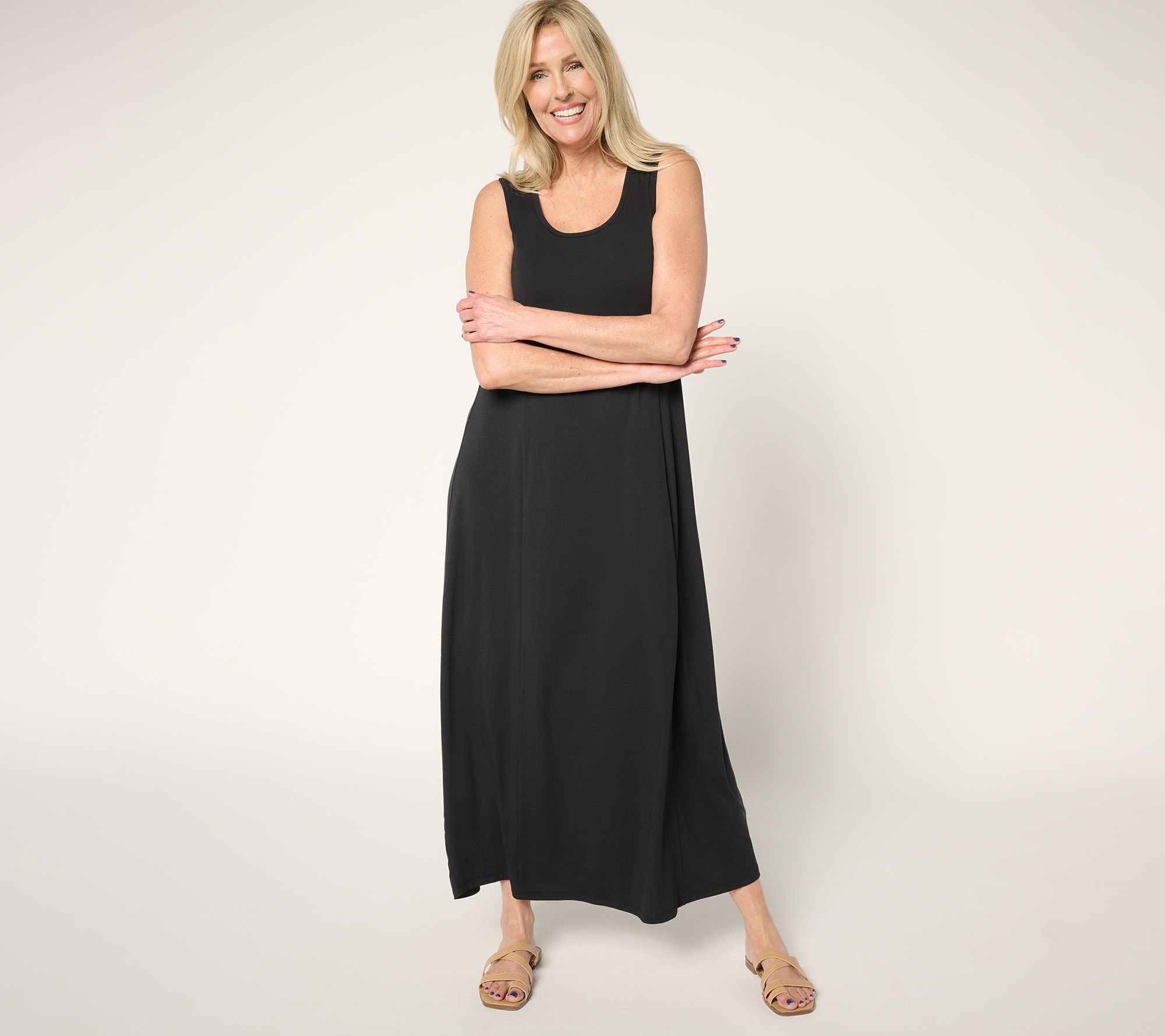 Modern Soul Soothing Knit Jersey Maxi Dress w/ Support System