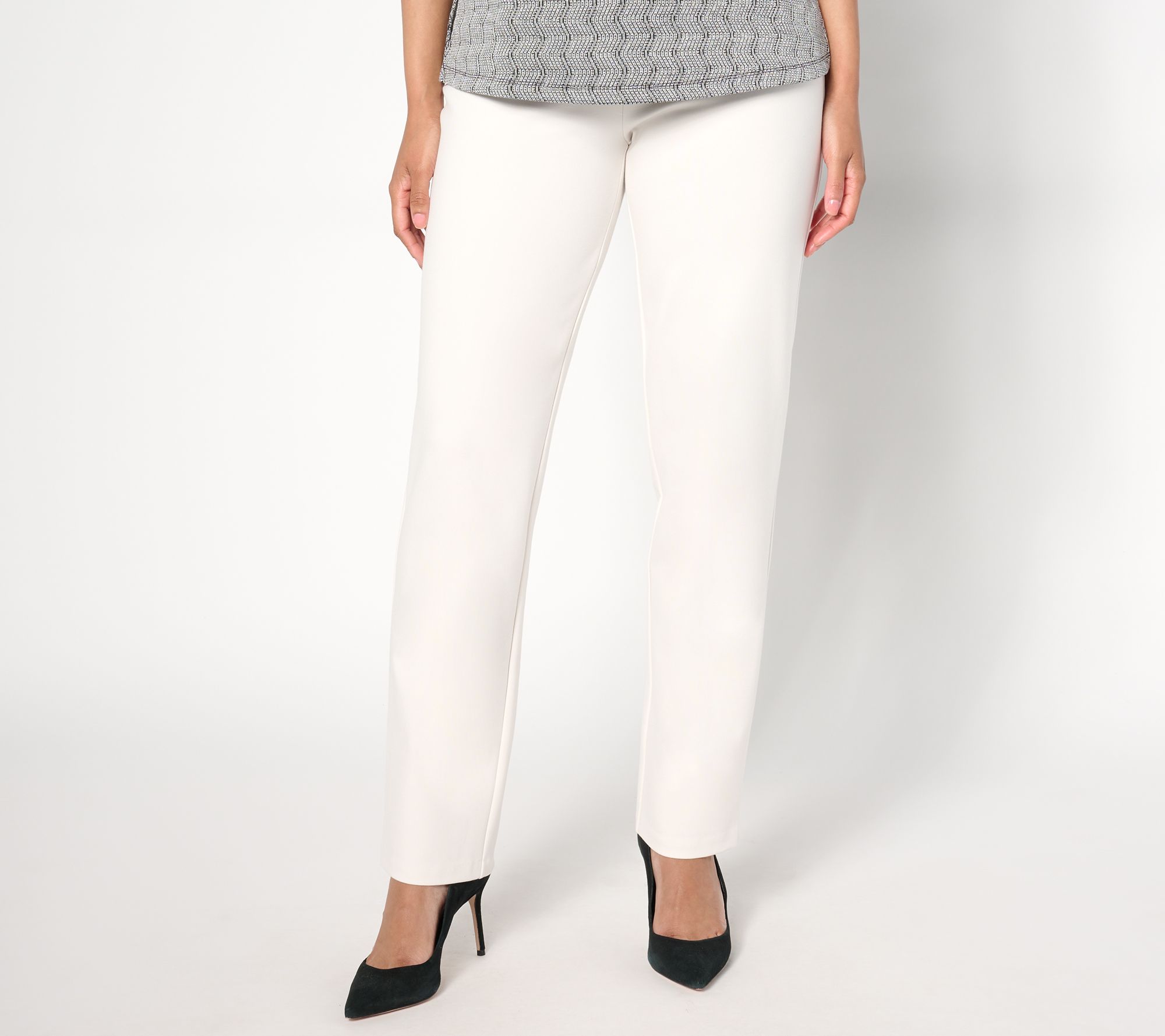 "As Is" Dennis Basso Petite Straight Leg Pone Knit Pant