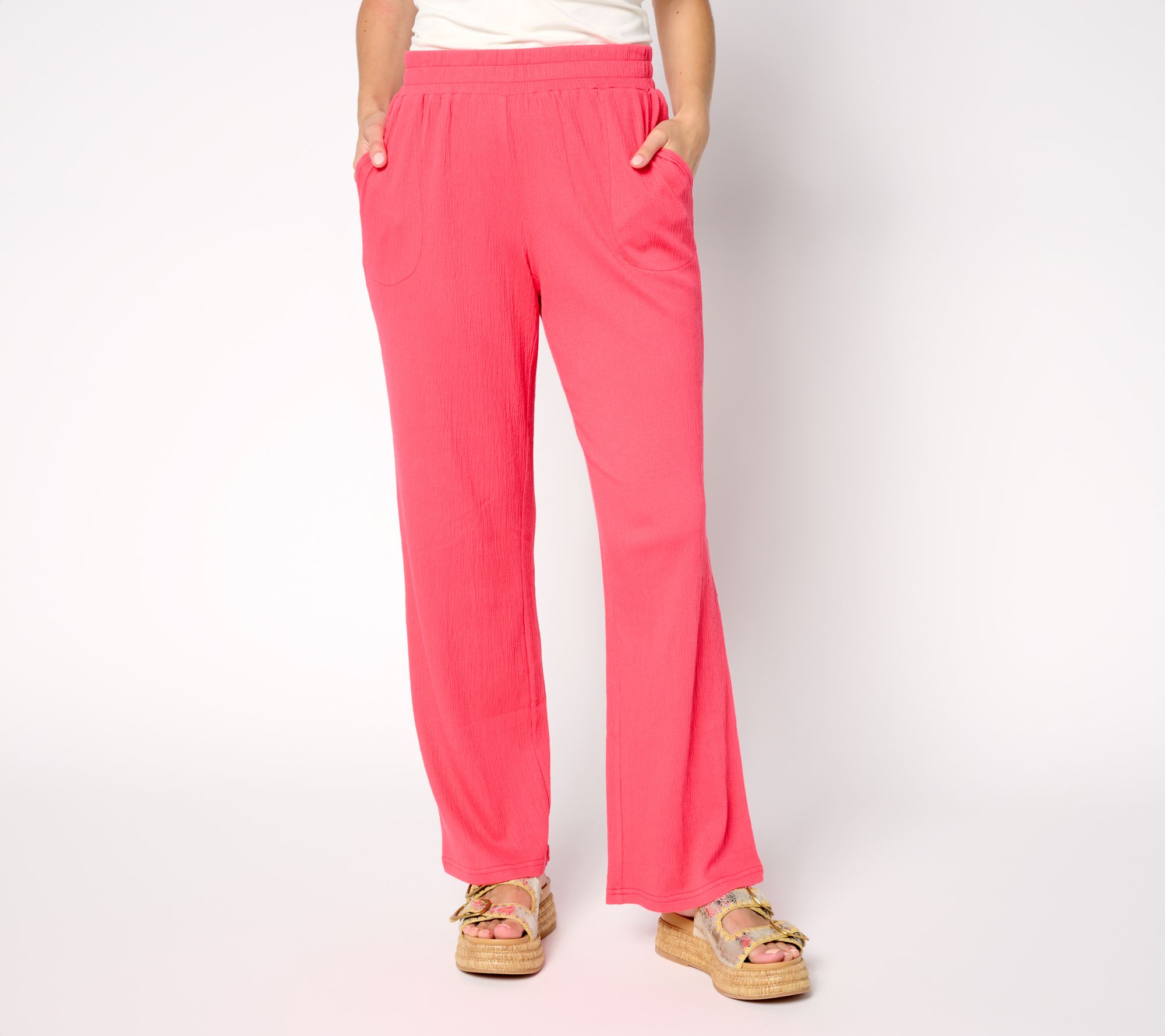 Belle by Kim Gravel Petite Packabelle Getaway Solid Beach Pant