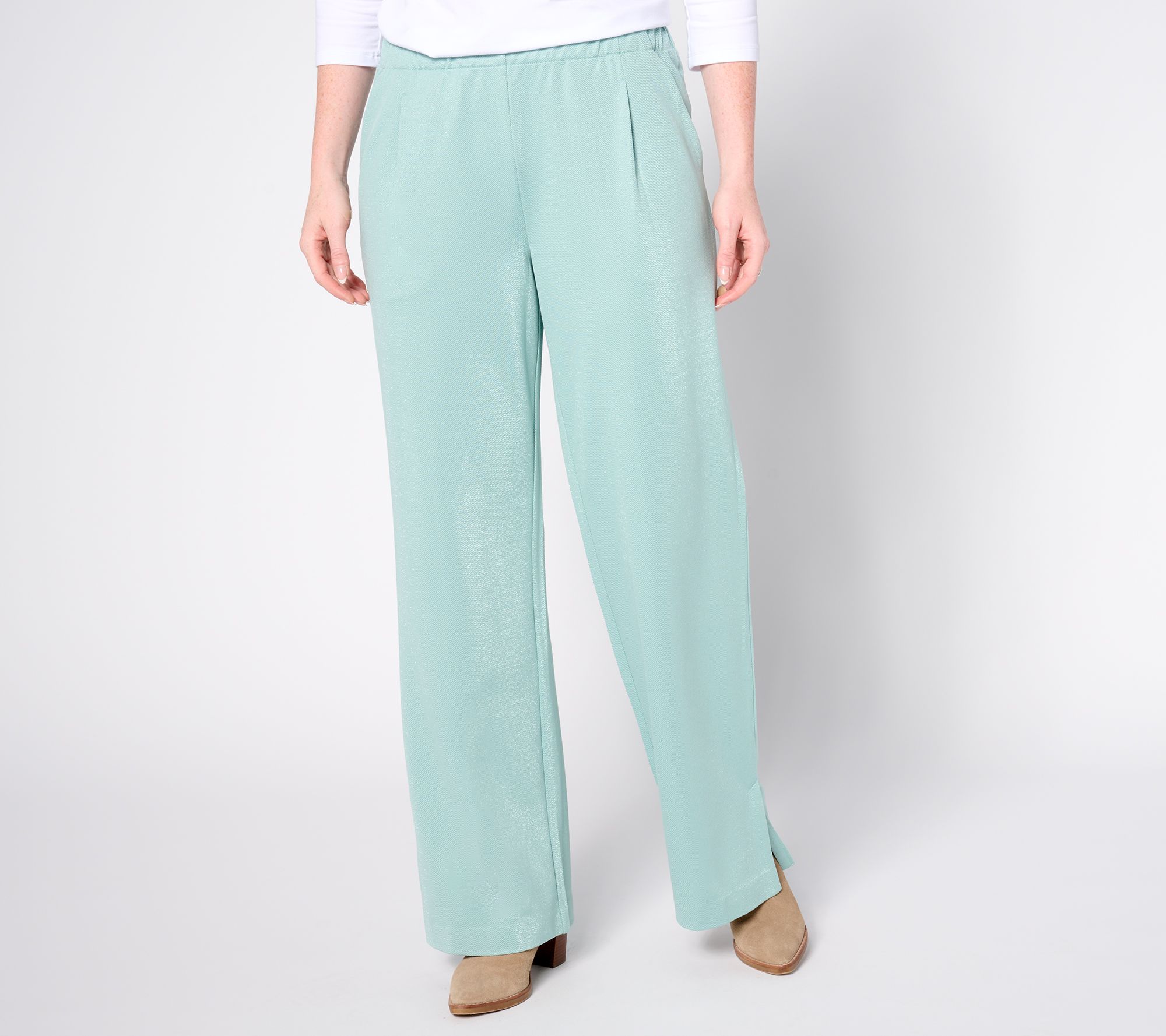 "As Is" Isaac Mizrahi Live! Regular Apres Cozy Brushed Knit Pants
