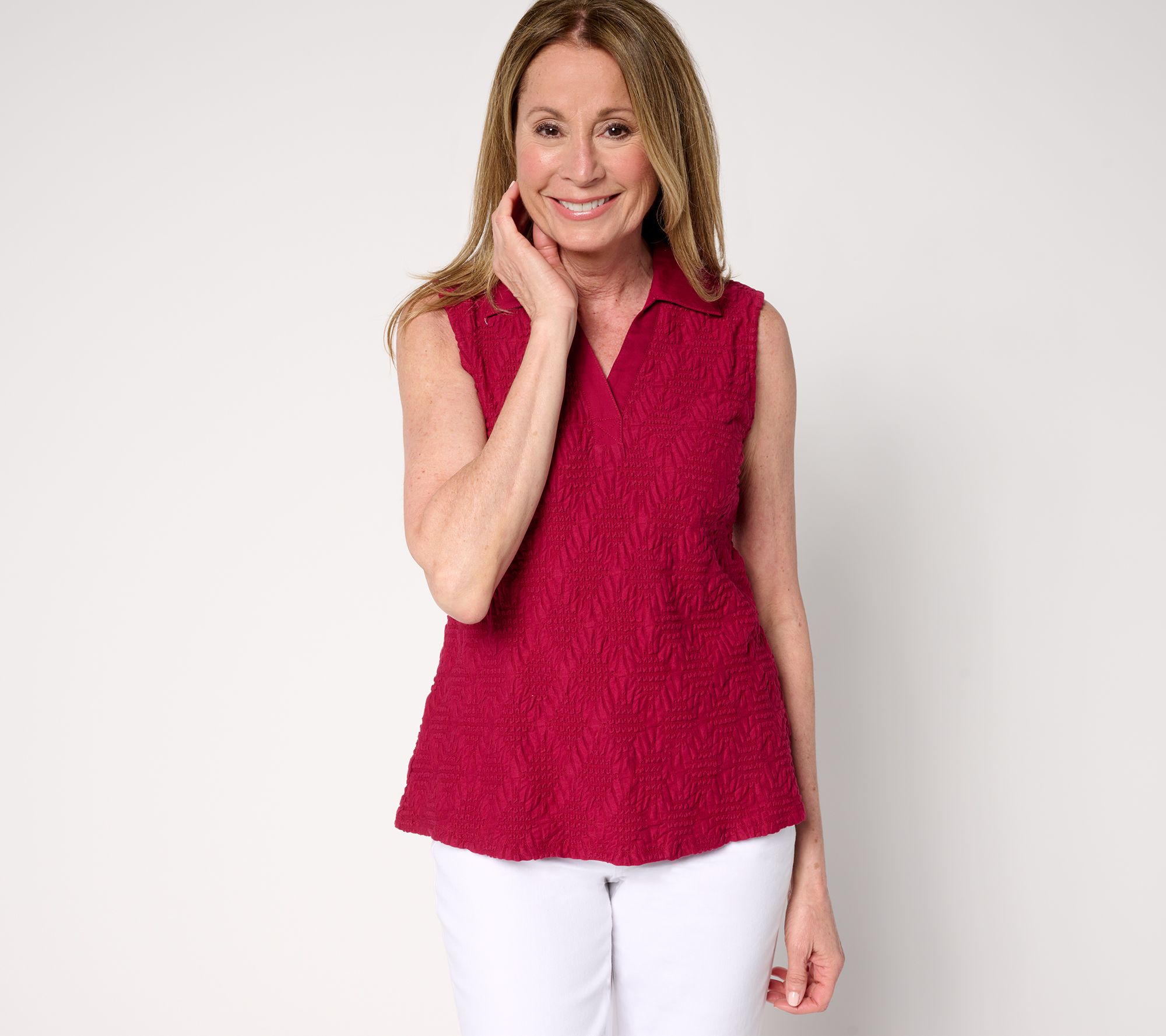 Attitudes by Renee Textured Knit Sleeveless Tank