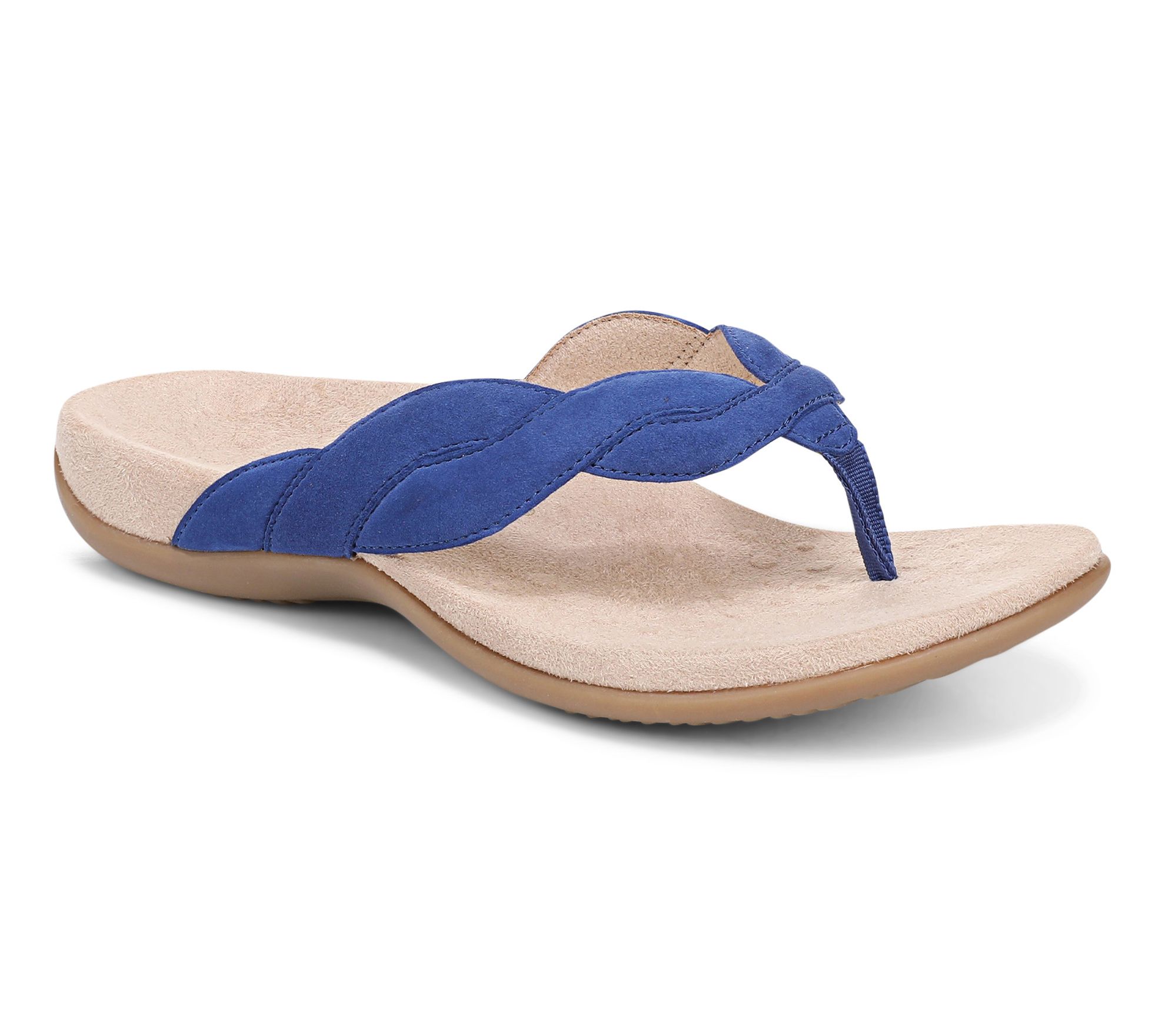 Vionic Leather Braided Thong Sandals - Bella Braid