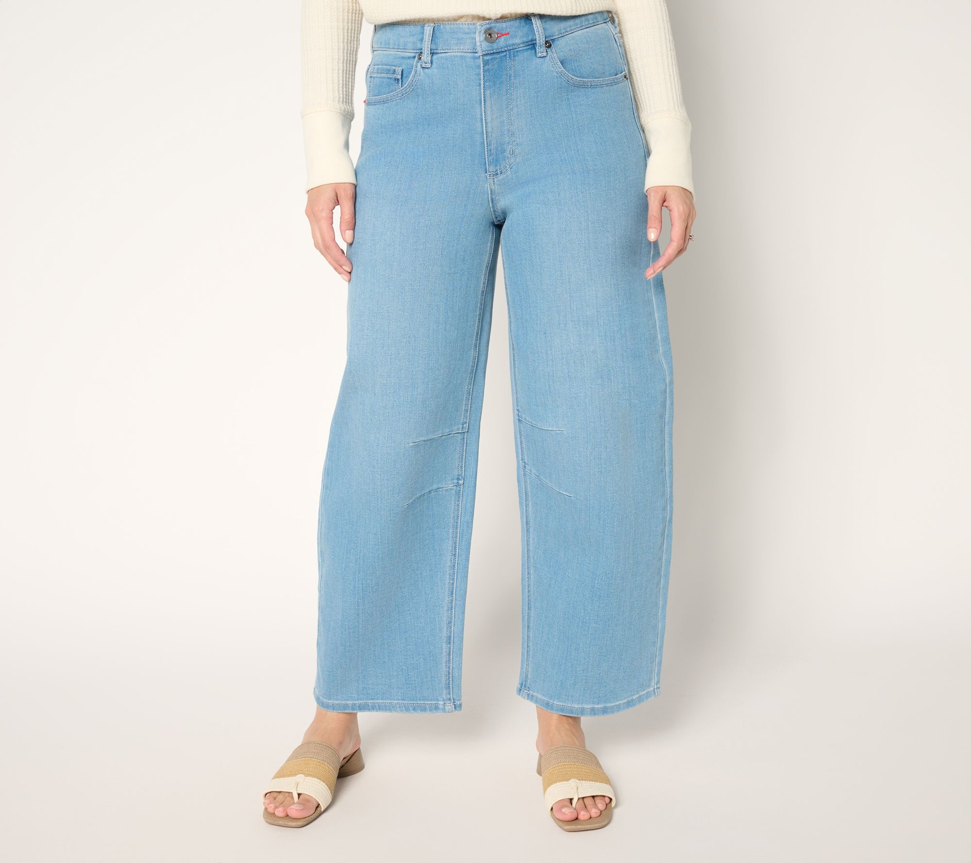 Peace Love World Regular Barrel Leg Denim Jeans - Indigo