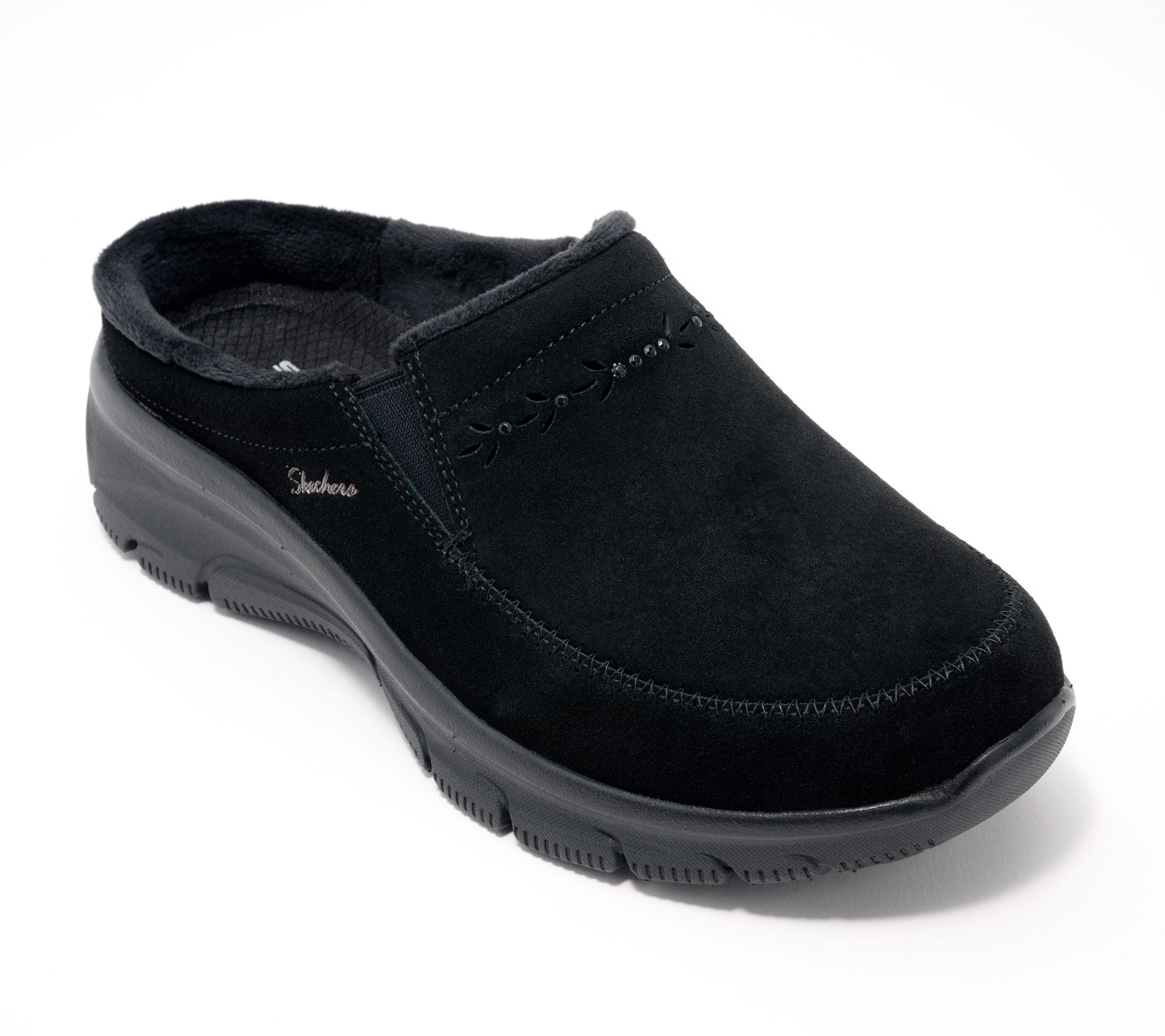 Skechers Easy Going Water-Repellent Studded Suede Clogs