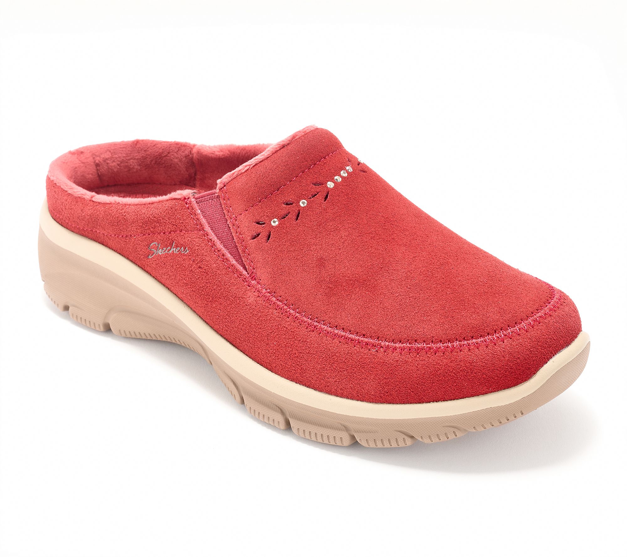 Skechers Easy Going Water-Repellent Studded Suede Clogs