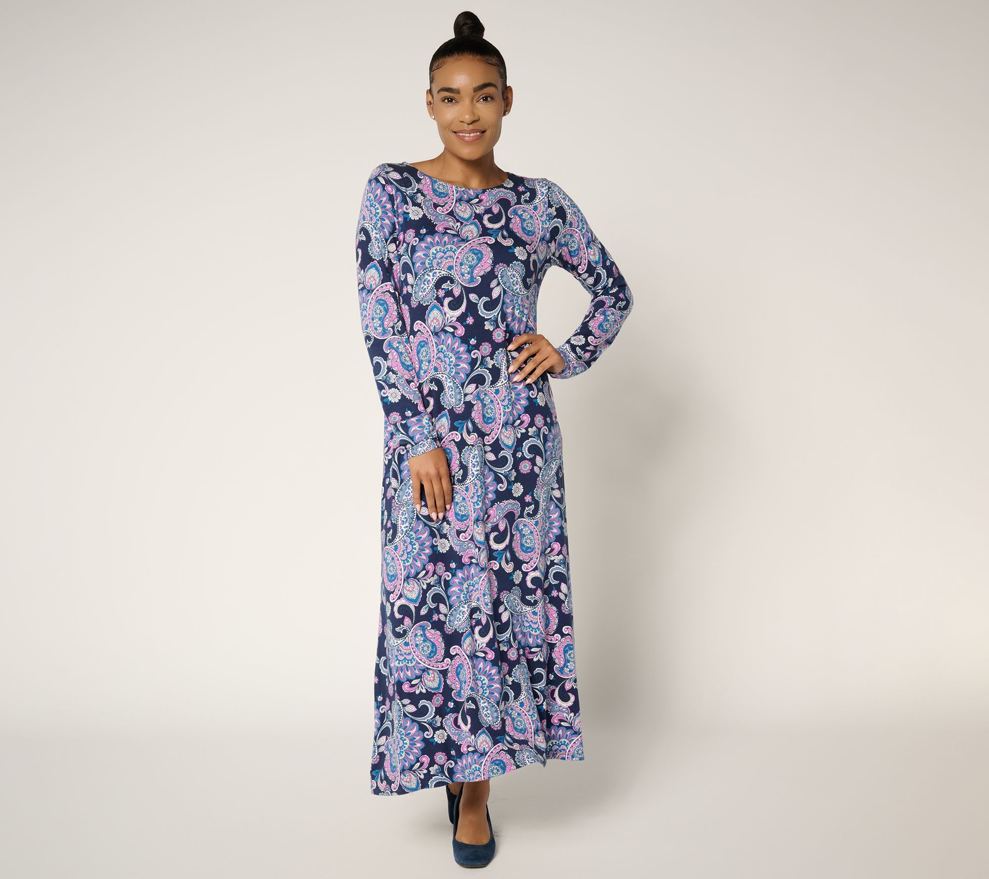 Belle Boho by Kim Gravel Petite Knit Paisley Chic Maxi Dress
