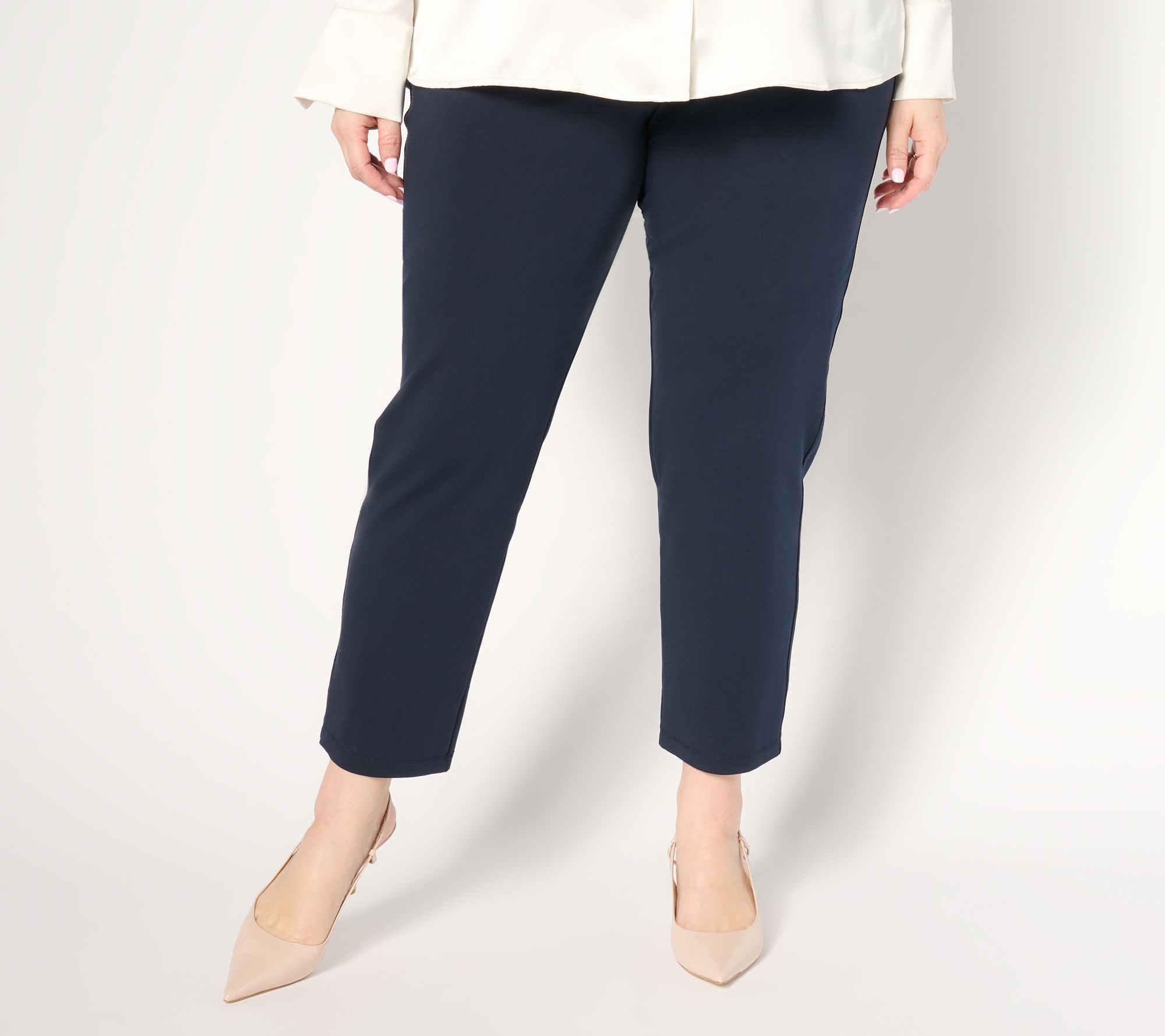 "As Is" Susan Graver Weekend Petite Premium Stretch Slim Leg Ankle Pants