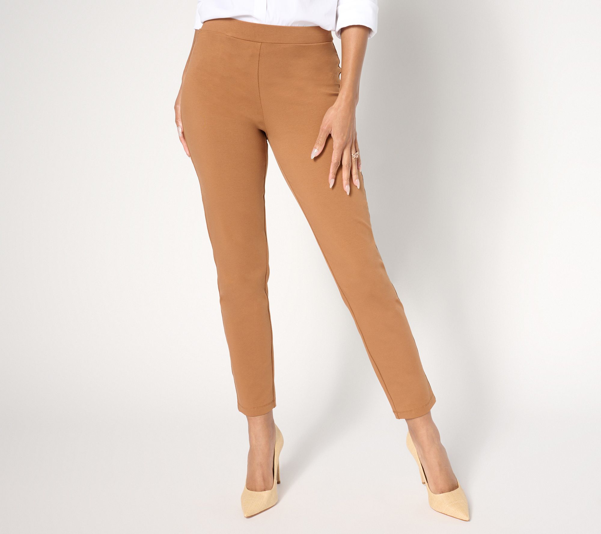 "As Is" Susan Graver Weekend Petite Premium Stretch Slim Leg Ankle Pants