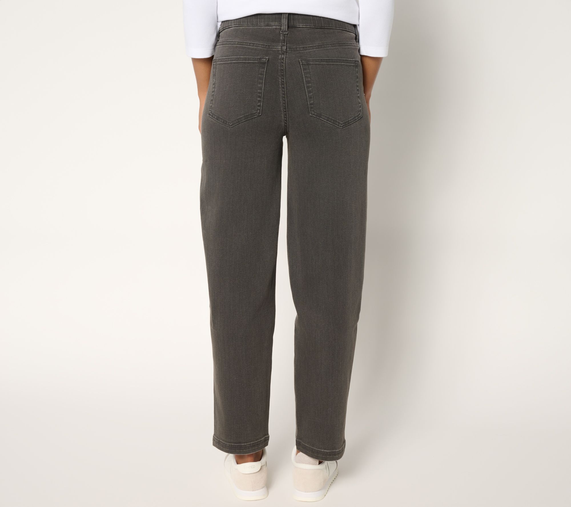 Denim & Co. Regular Black Easy Stretch Tapered Ankle Jean